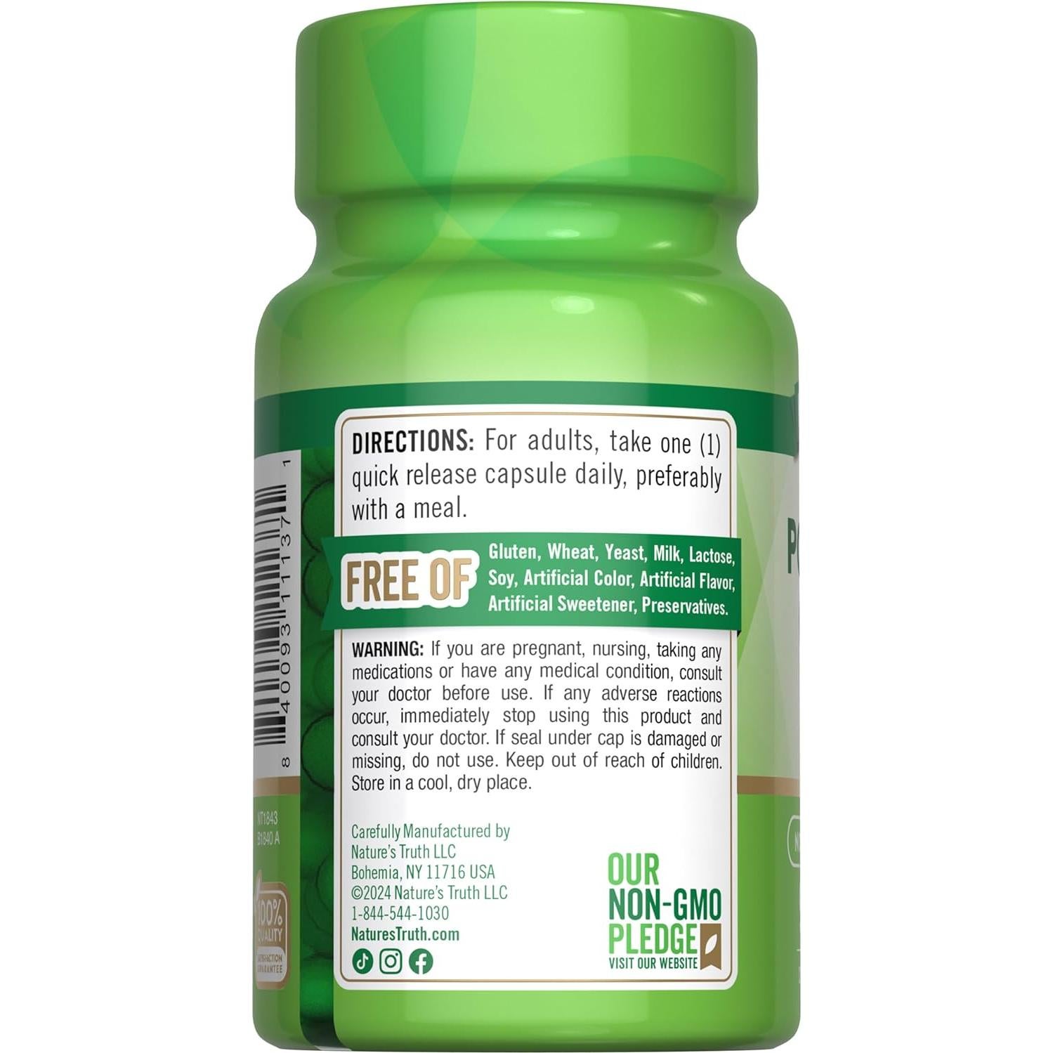 Suplemento Citrato de Potasio Nature's Truth 275mg 90 Cápsulas