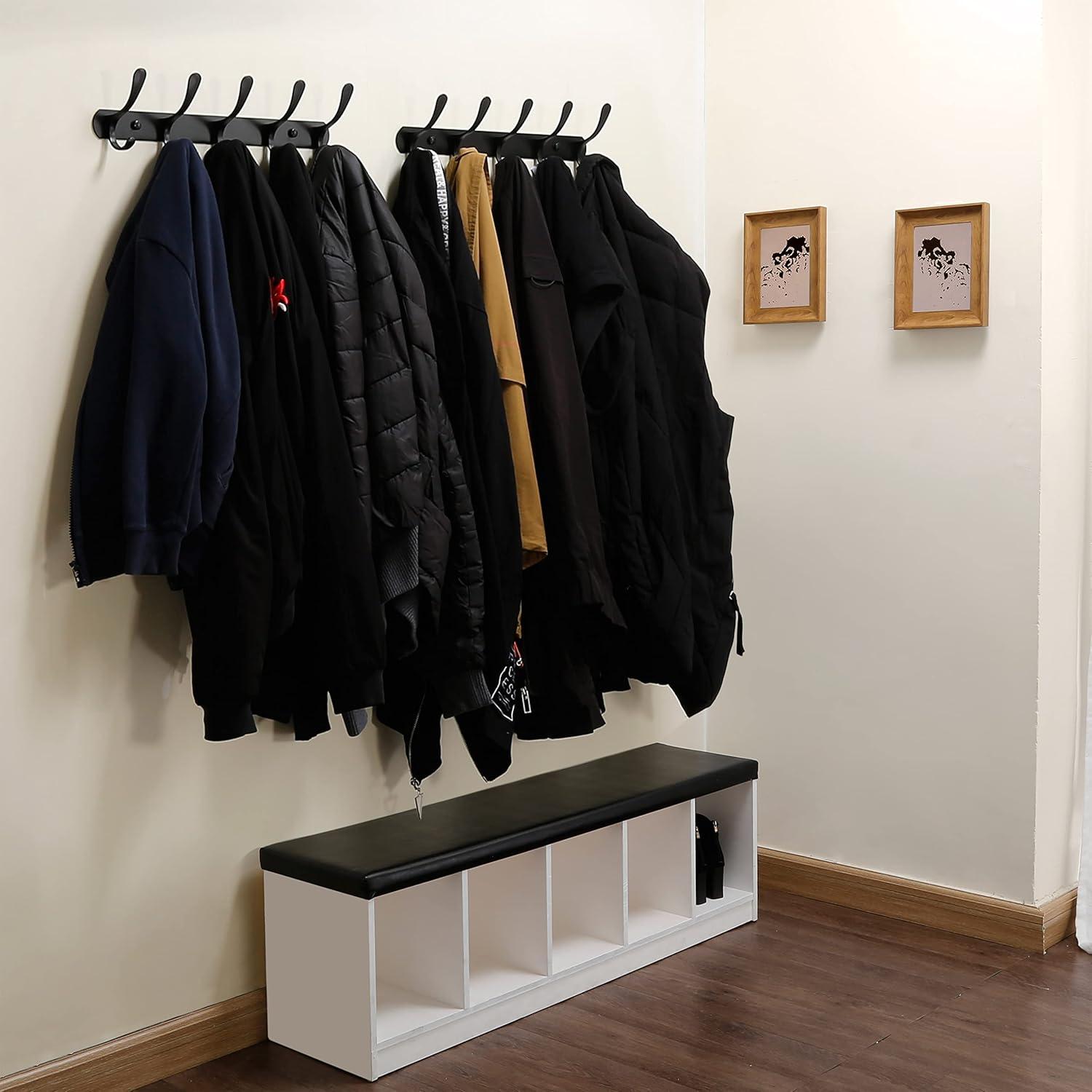 Perchero de Pared SKOLOO Negro Moderno con 5 Ganchos