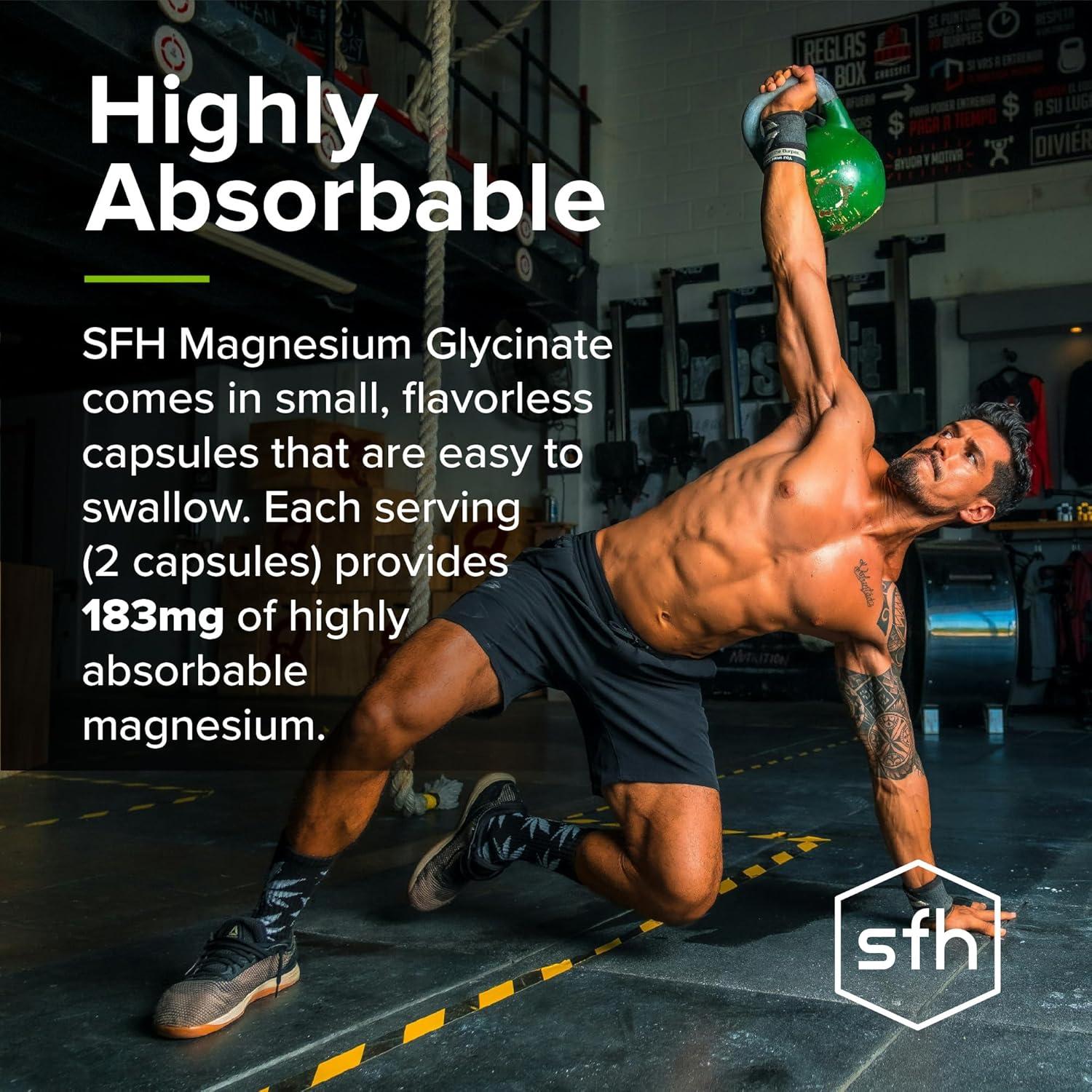 Glicinato de Magnesio SFH 183mg - Suave para el Estómago, 90 Cápsulas