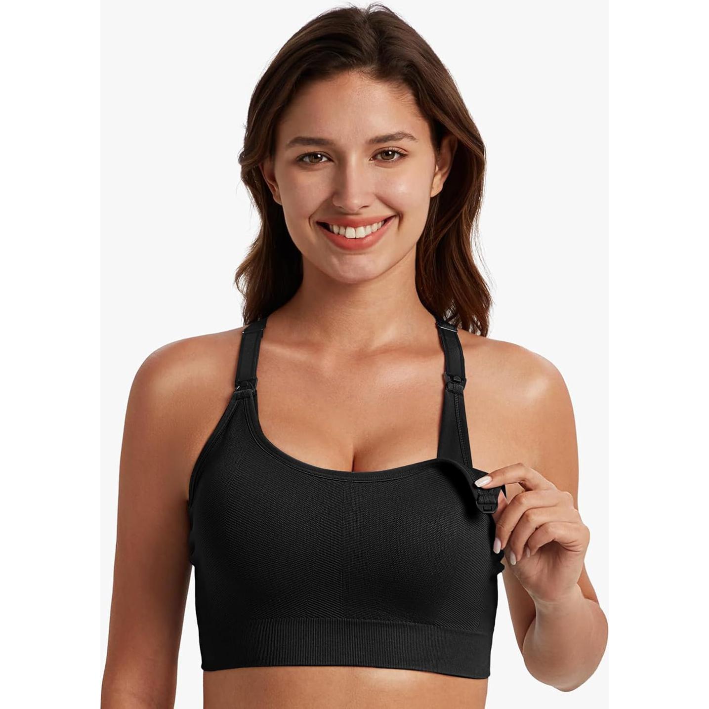 Sostén de Lactancia Angelhood Deportivo Sin Costuras Negro