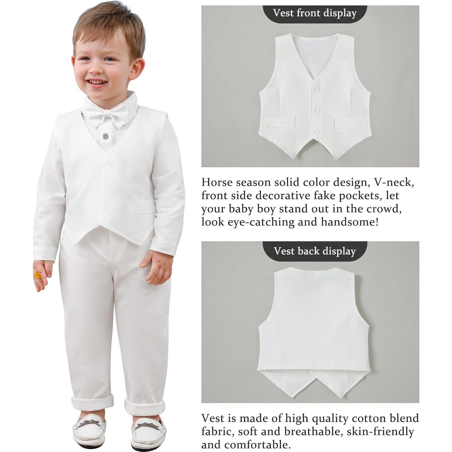 Conjunto Formal Bebé YALLET 0-24 Meses Chaleco y Pantalones