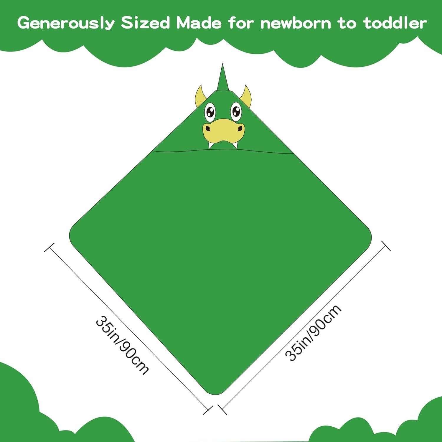 Toalla de Baño con Capucha HAHASHOW Dinosaurio 100% Algodón 89x89 cm