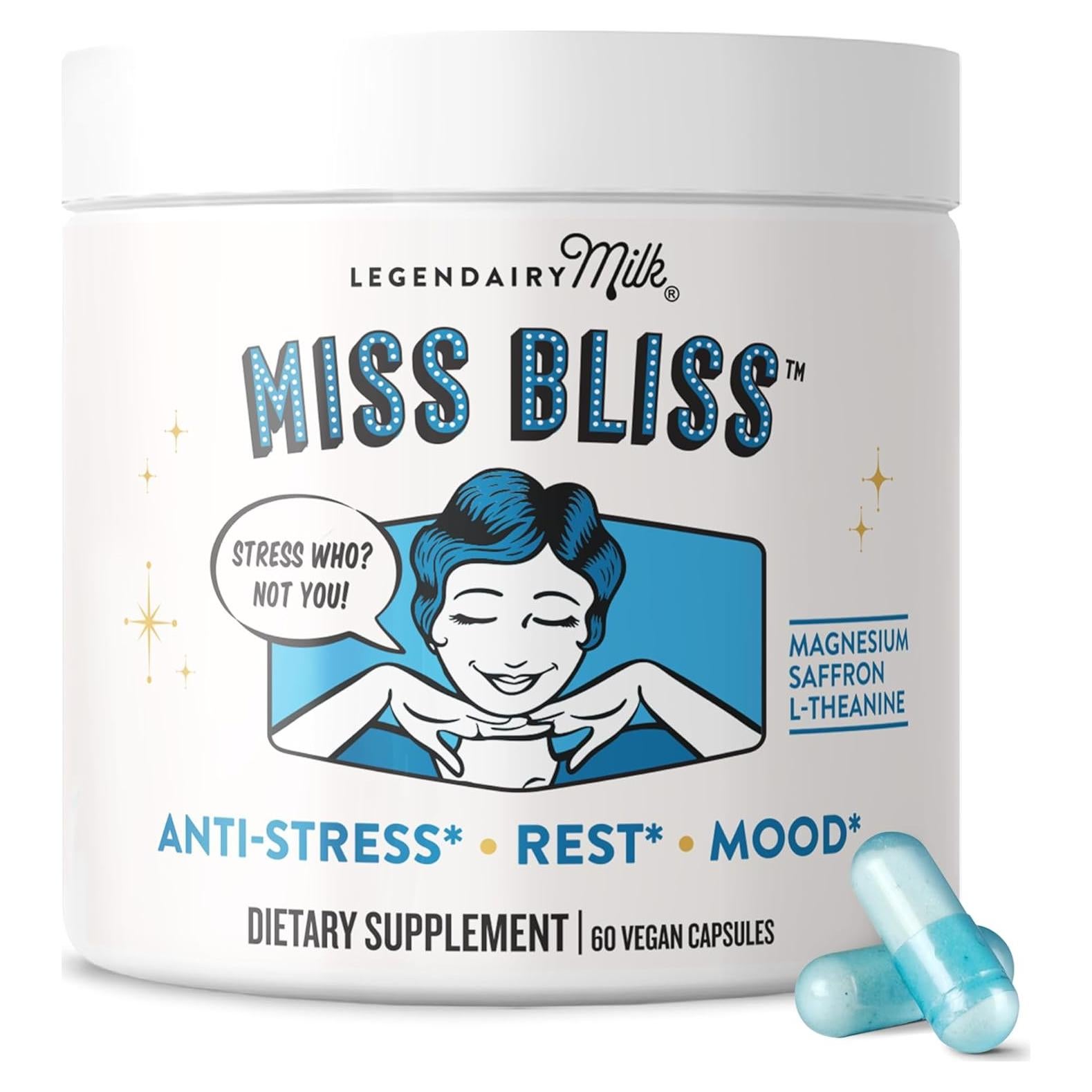 Suplemento Antiestrés Miss Bliss Legendairy Milk - 60 Cápsulas