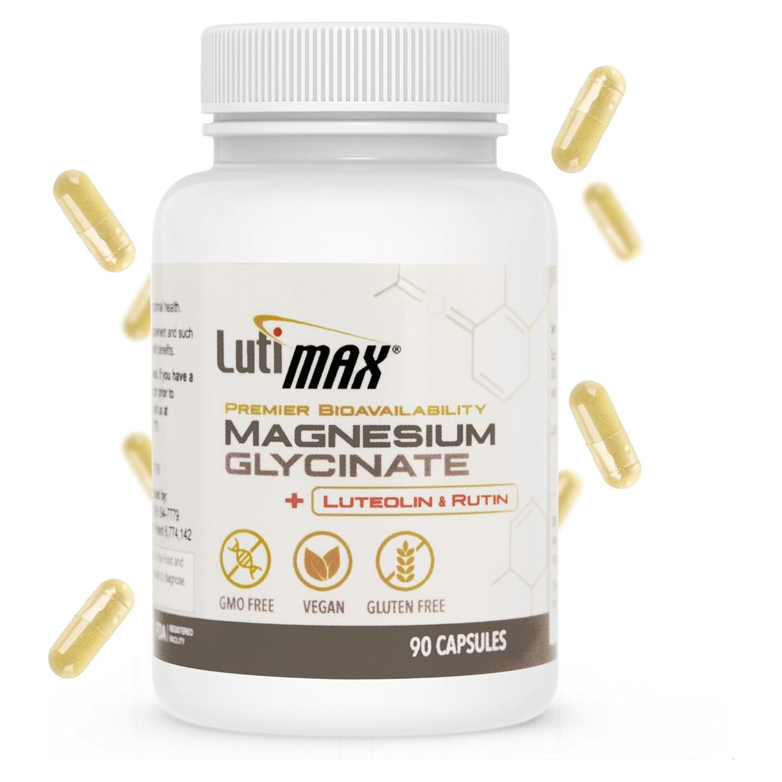 Lutimax Magnesio Glicinato 500mg con Luteolina y Rutin - 90 Cápsulas Veganas