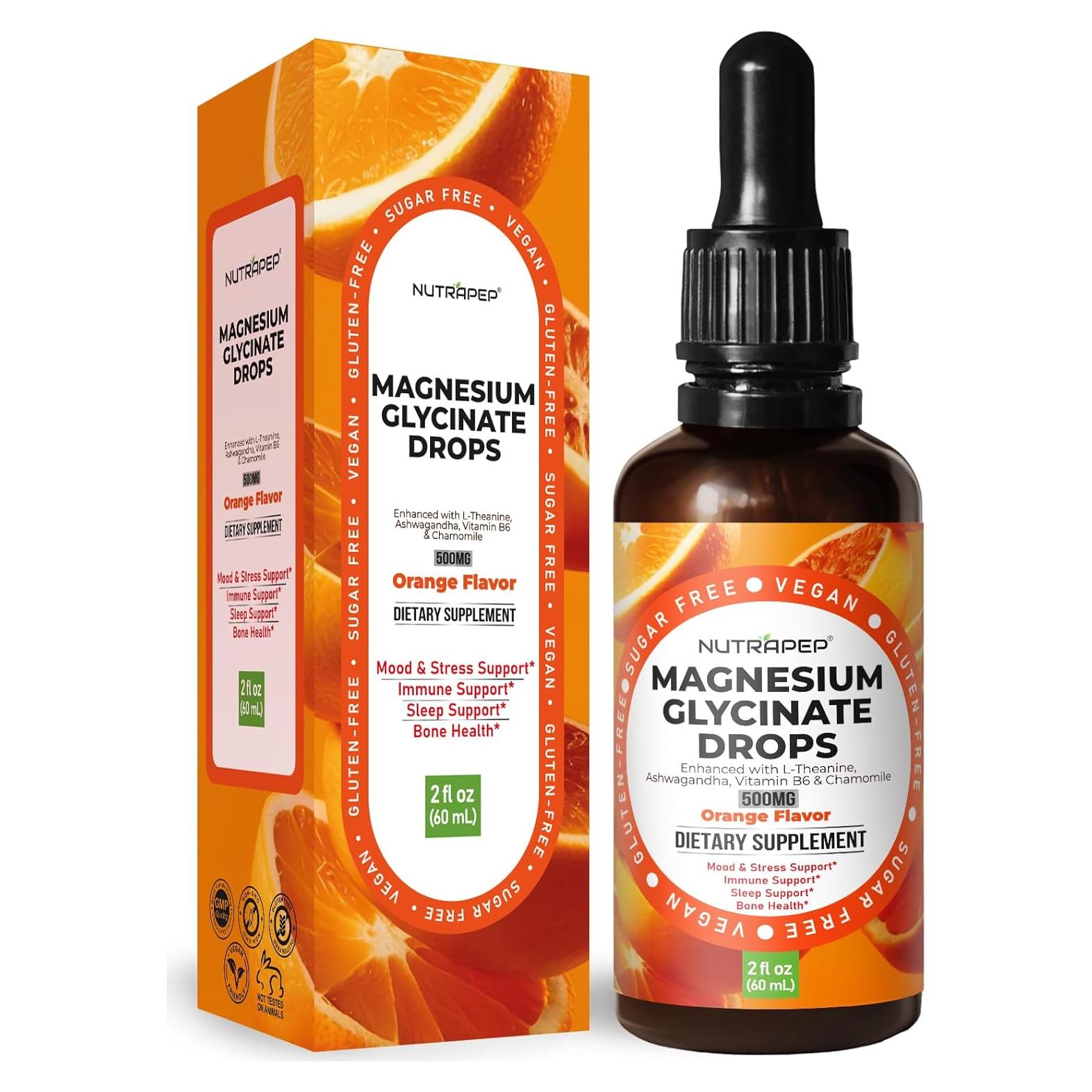 Gotas de Glicinato de Magnesio NutraPep 500mg - Apoyo Sueño y Estrés