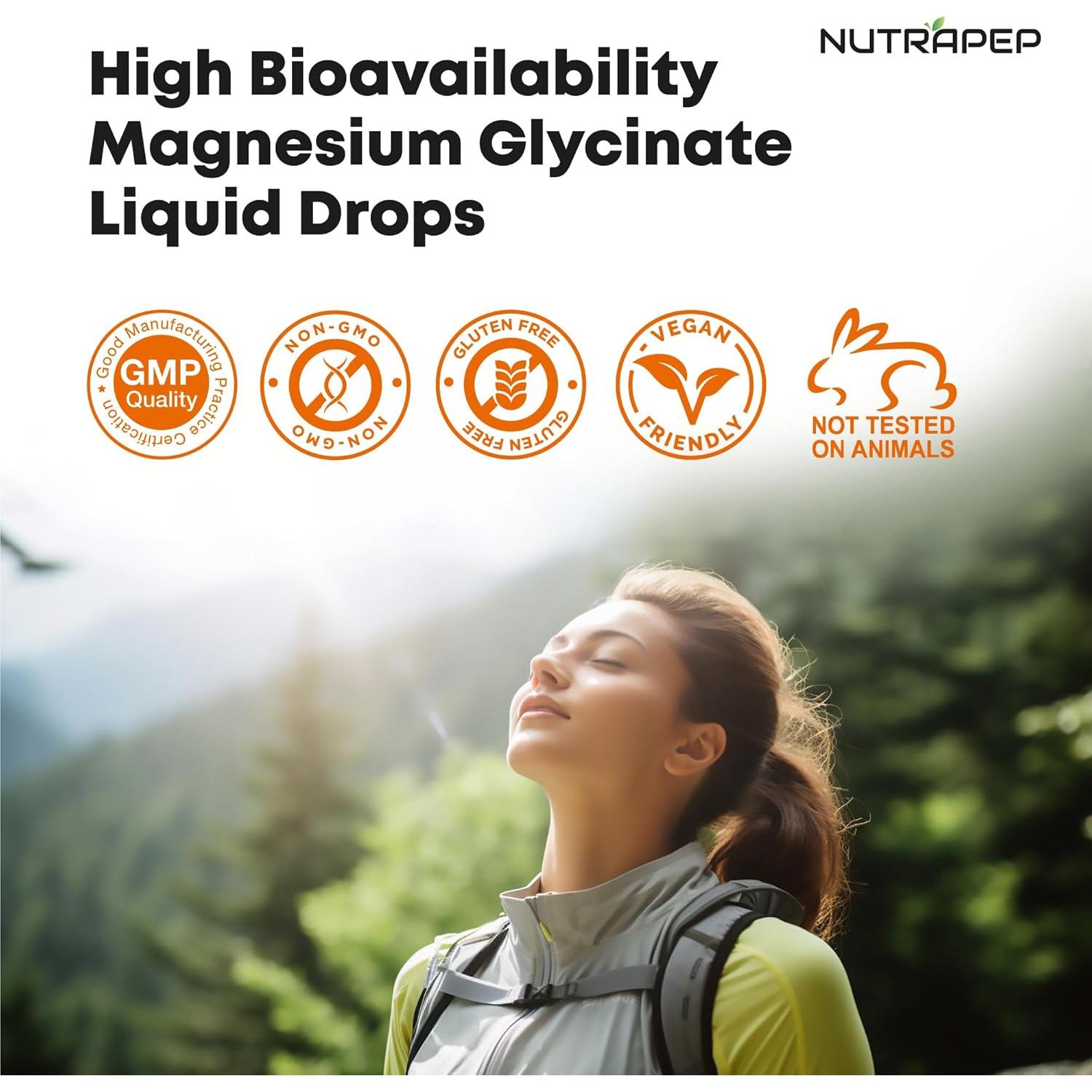 Gotas de Glicinato de Magnesio NutraPep 500mg - Apoyo Sueño y Estrés