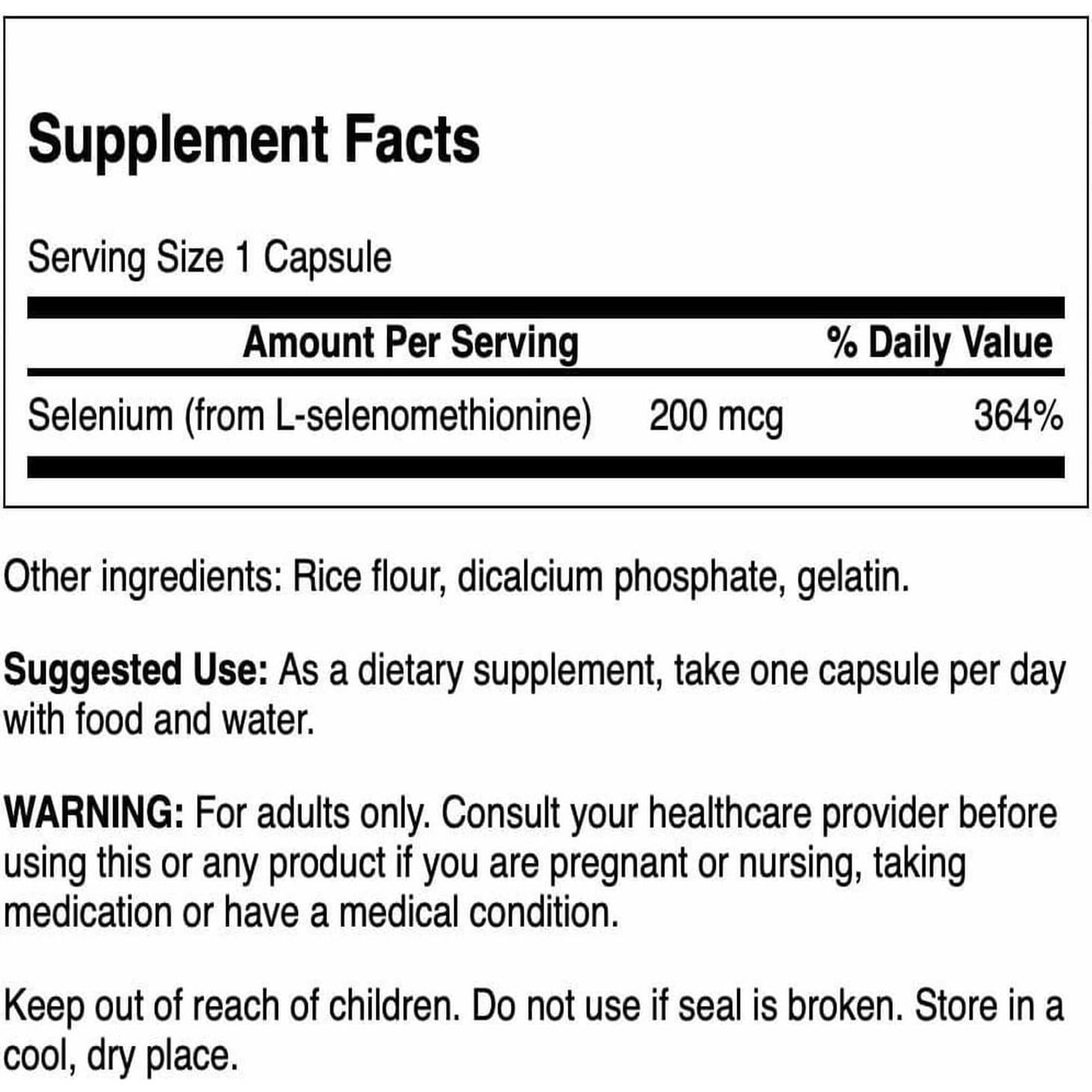Selenio 200 mcg Swanson Ultra 120 Cápsulas Antioxidante
