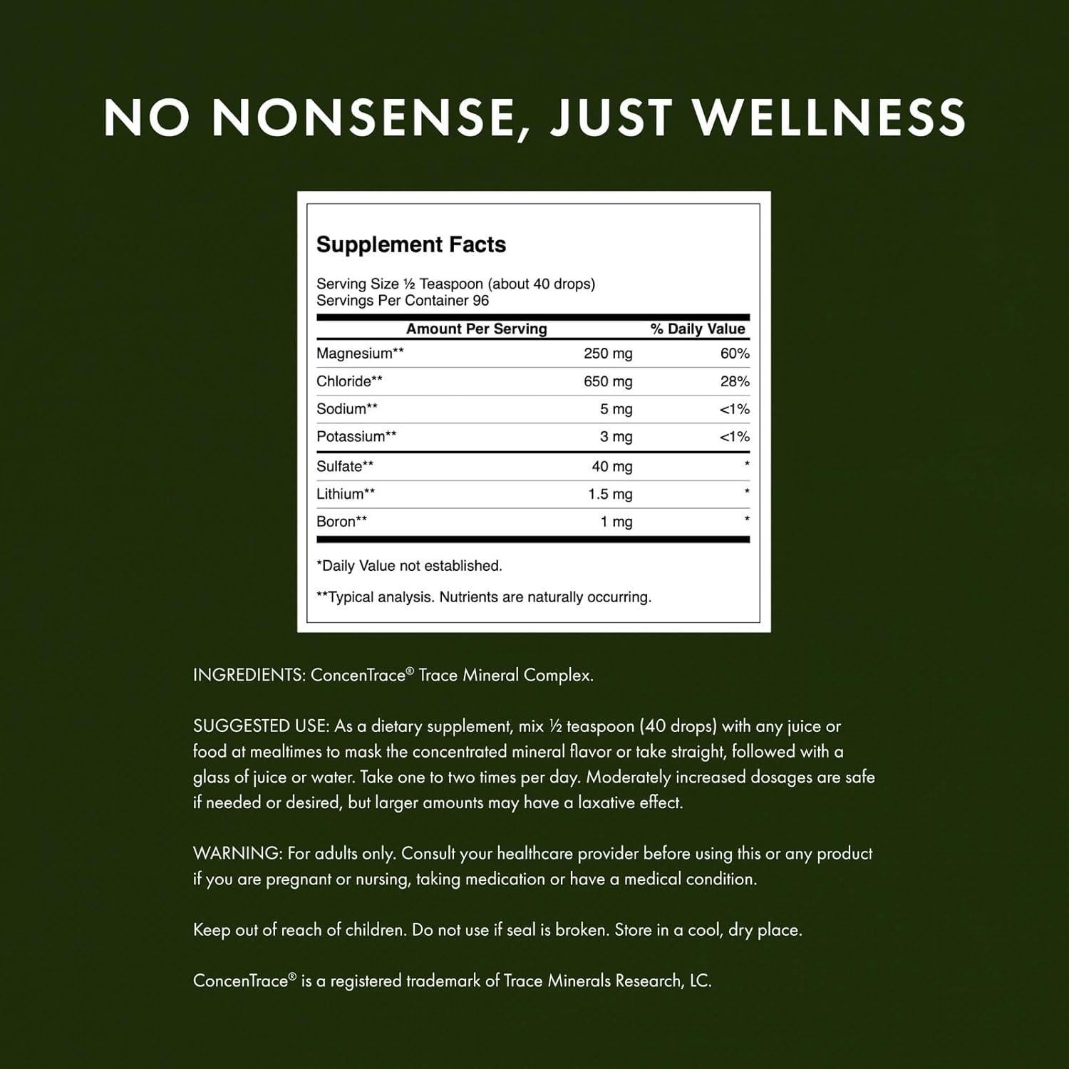 Gotas de Minerales Traza Swanson Concentrace 240ml - Complejo Mineral Completo