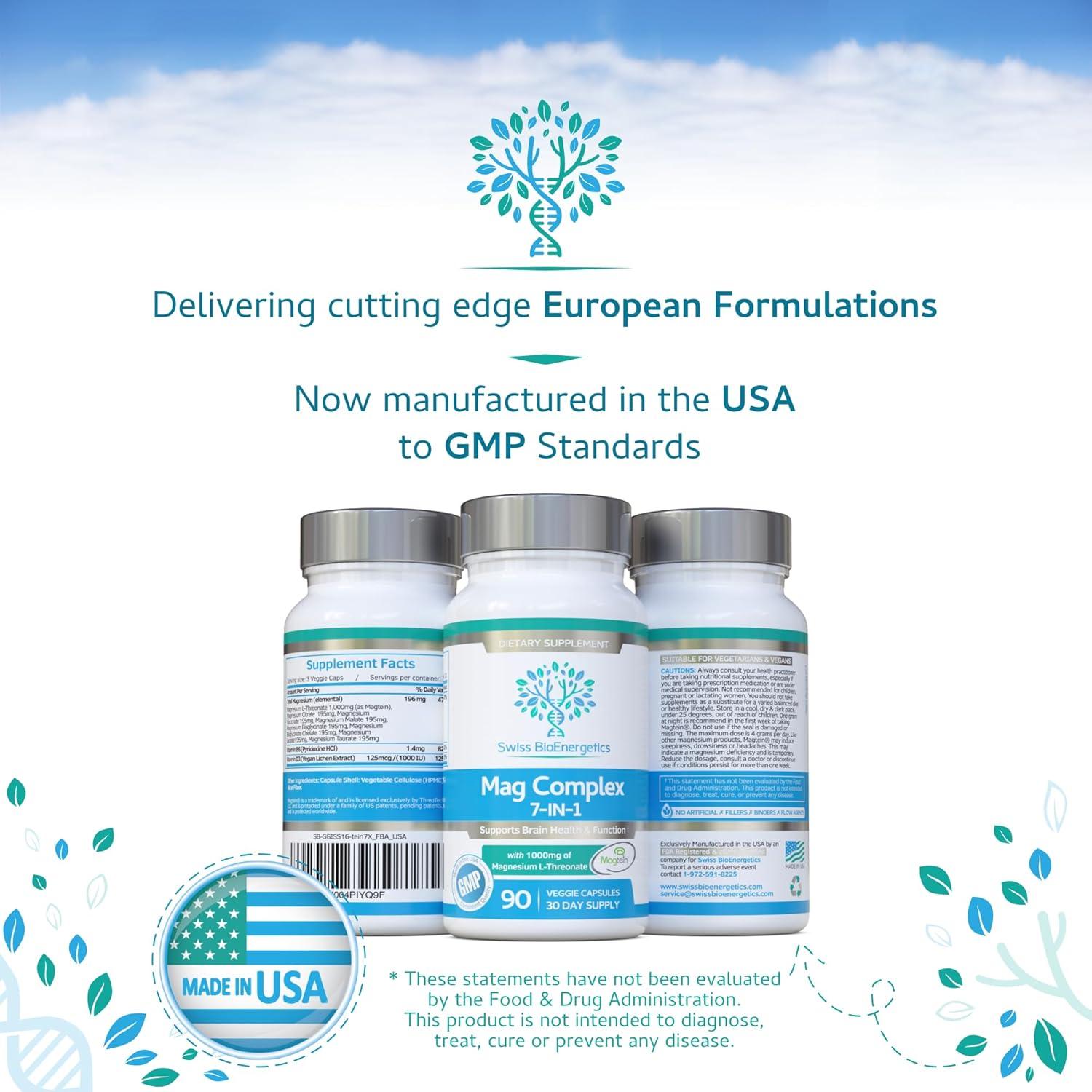 Complejo de Magnesio 7-en-1 Swiss Bioenergetics 1000mg Vegano