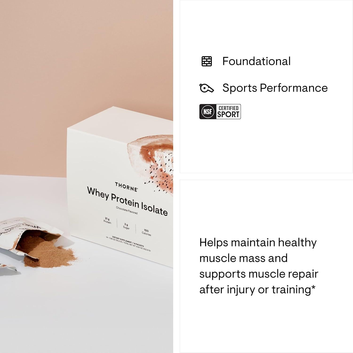 Aislado de Proteína de Suero Thorne Chocolate 390 g - Fácil Digestión