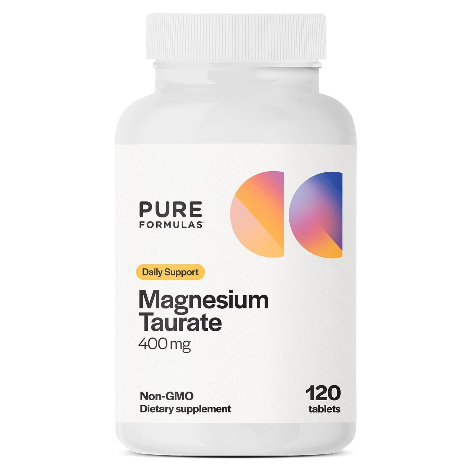 Suplemento de Magnesio Taurato PureFormulas 400mg 120 Tabletas