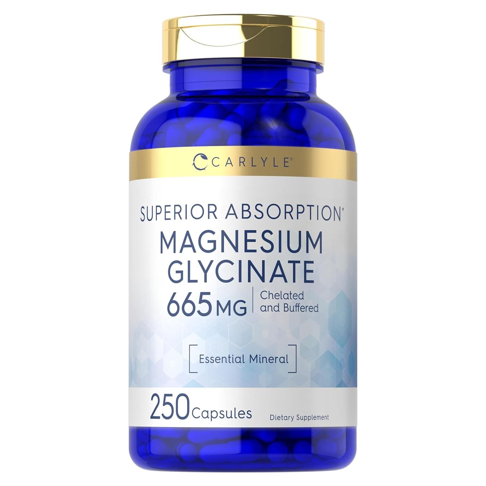 Glicinato de Magnesio Carlyle 665 mg 250 Cápsulas Sin OGM