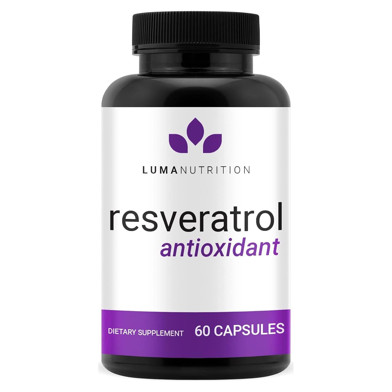 Suplemento de Resveratrol Luma Nutrition 600mg - 98% Pureza - 60 Cápsulas Veganas