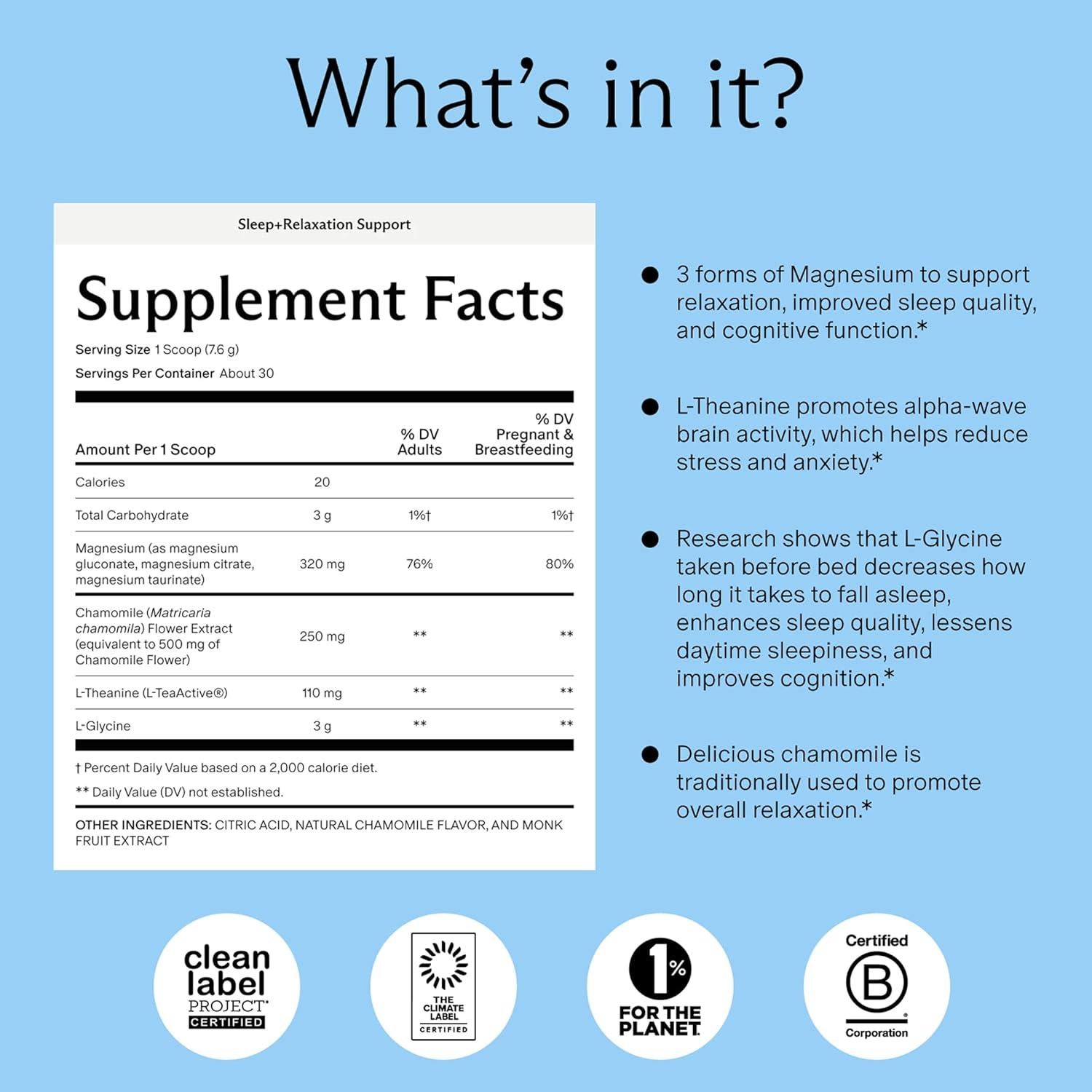 Polvo de Manzanilla y Magnesio Necesitado - Sueño y Relajación