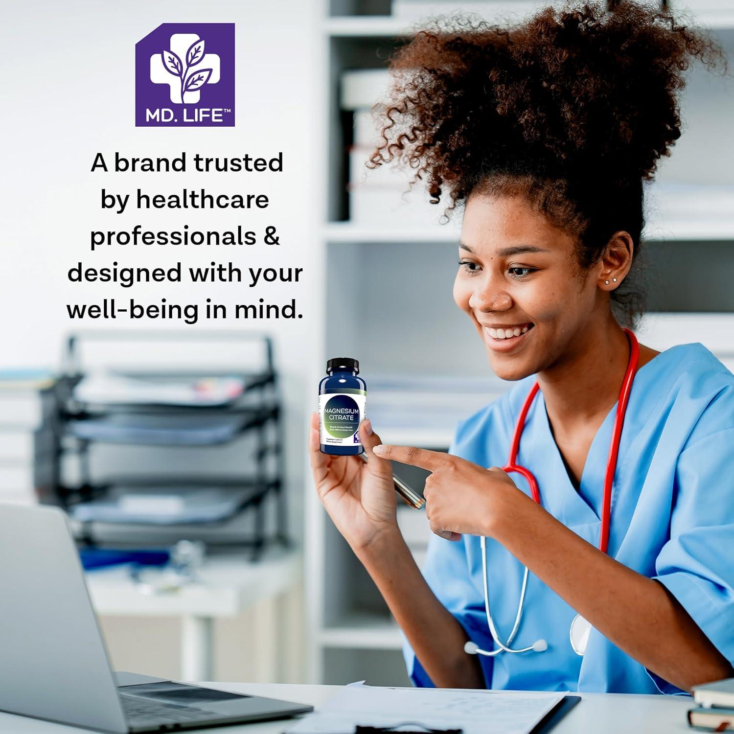 Citrato de Magnesio 250 mg MD.Life - 90 Cápsulas Fáciles de Tragar