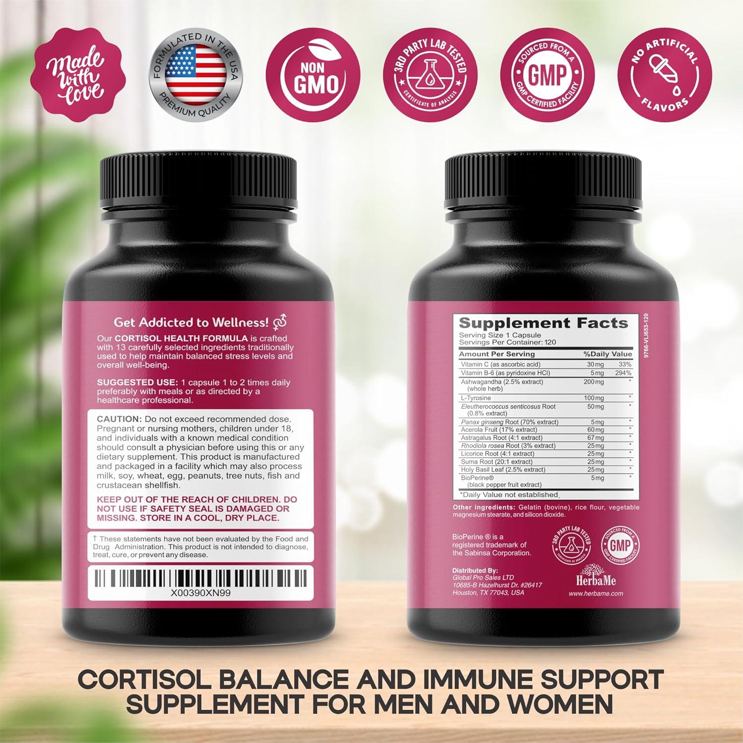 Suplemento de Cortisol y Estado de Ánimo Ashwagandha 120 Cápsulas