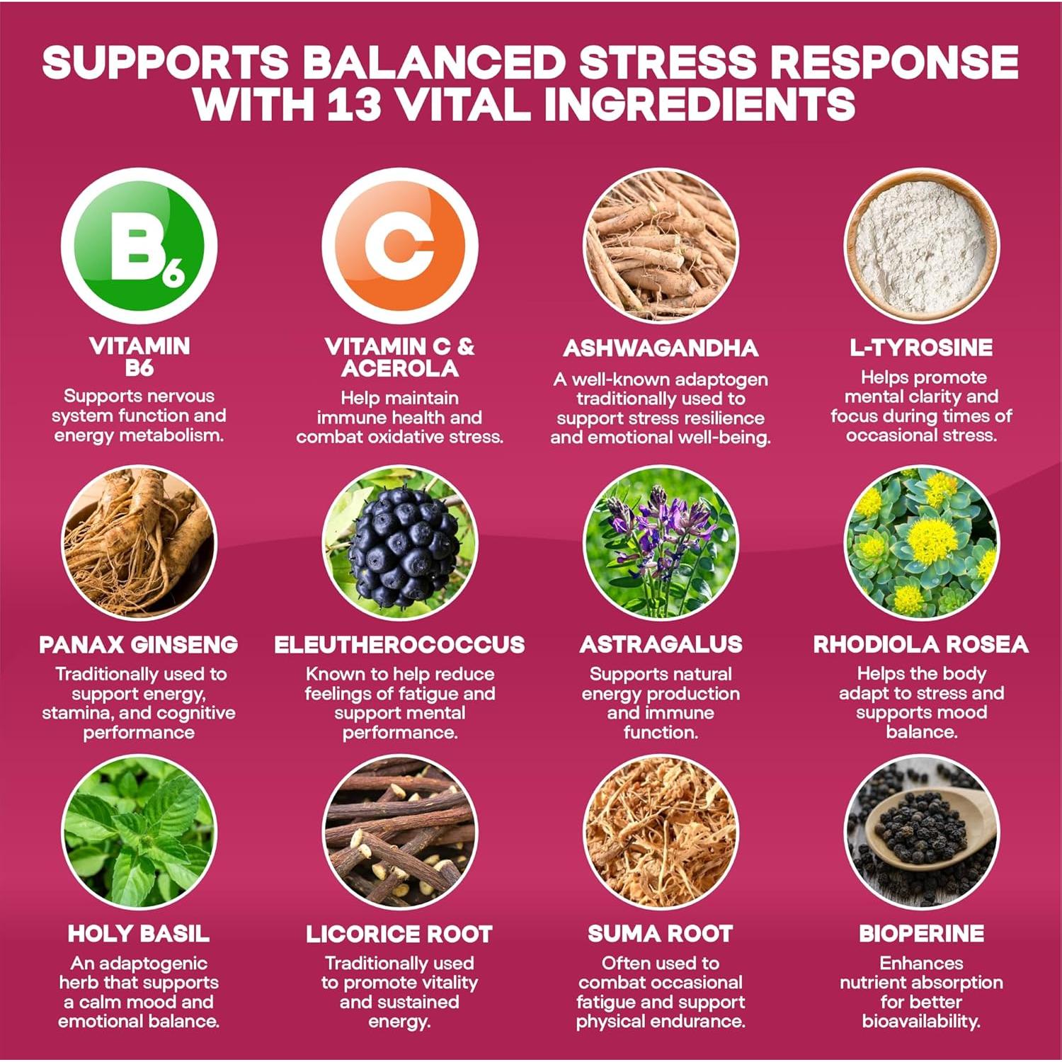 Suplemento de Cortisol y Estado de Ánimo Ashwagandha 120 Cápsulas
