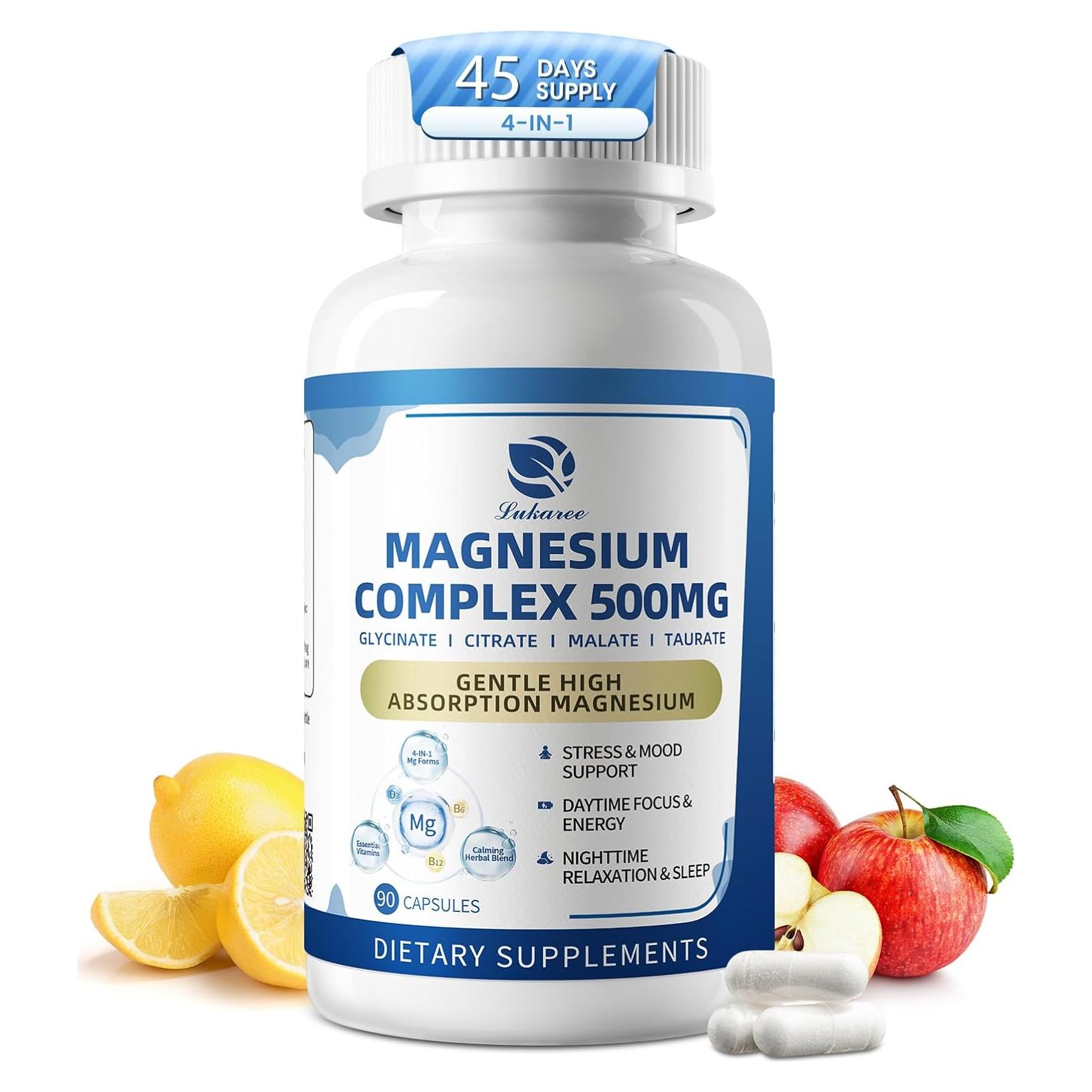 Complejo de Magnesio 500mg Lukaree - 90 Cápsulas Veganas