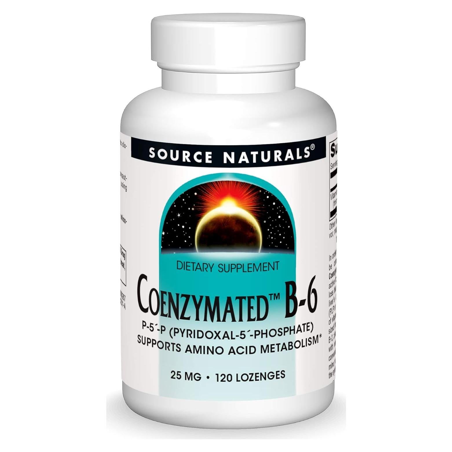 Coenzima B-6 Source Naturals 25 mg - 120 Pastillas Rápidas