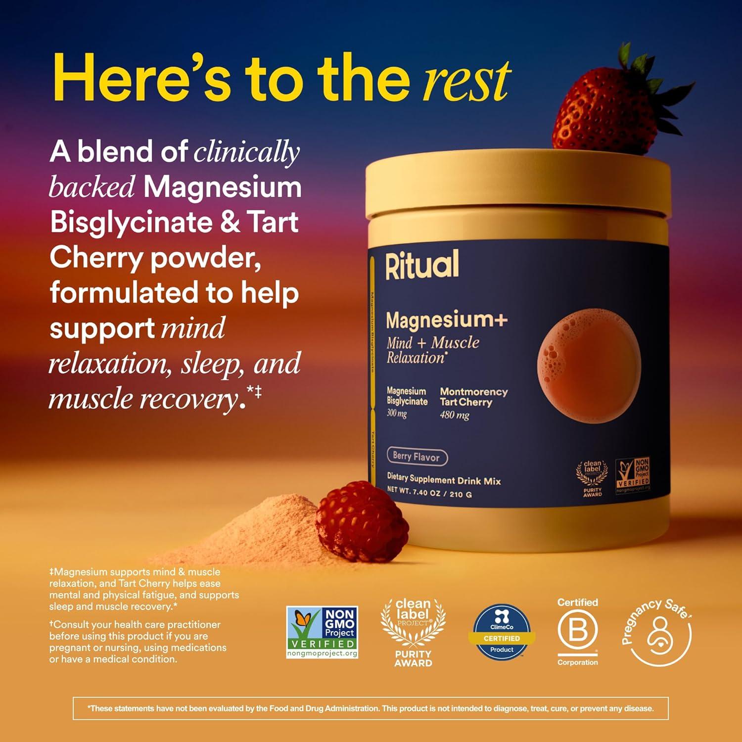 Suplemento de Magnesio+ Ritual 30 Porciones Cereza Ácida