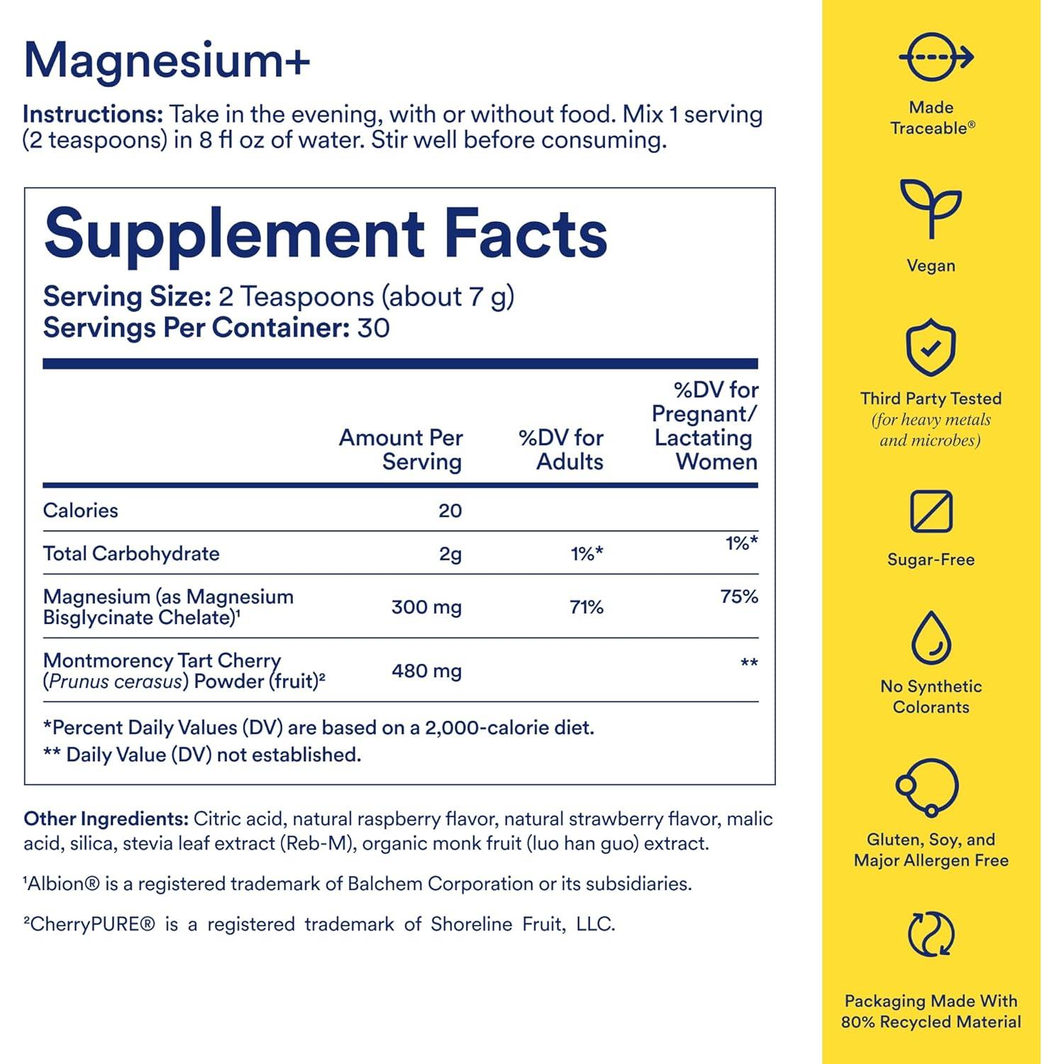 Suplemento de Magnesio+ Ritual 30 Porciones Cereza Ácida