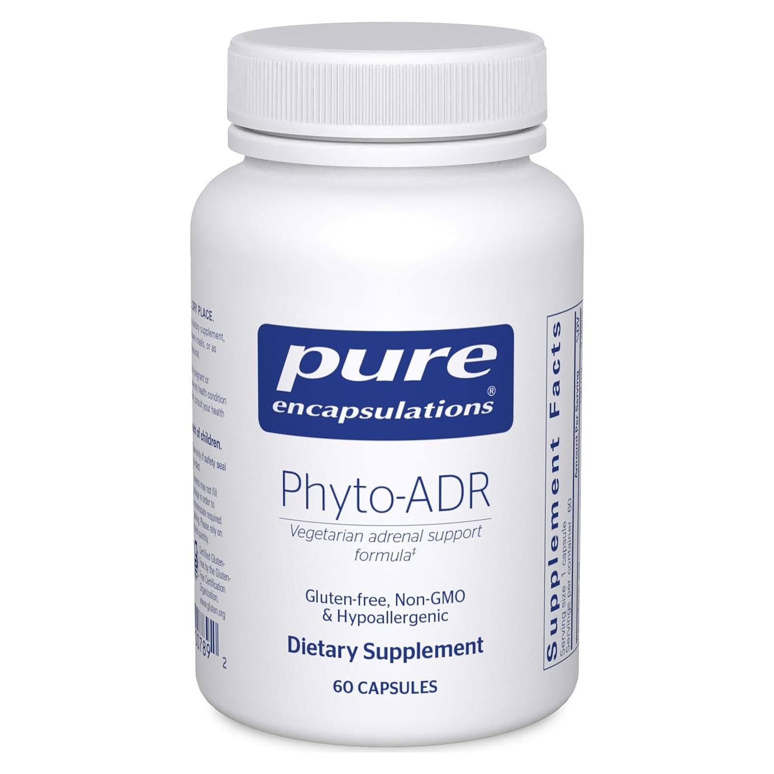 Suplemento Adrenal Vegetariano Pure Encapsulations 60 Cápsulas