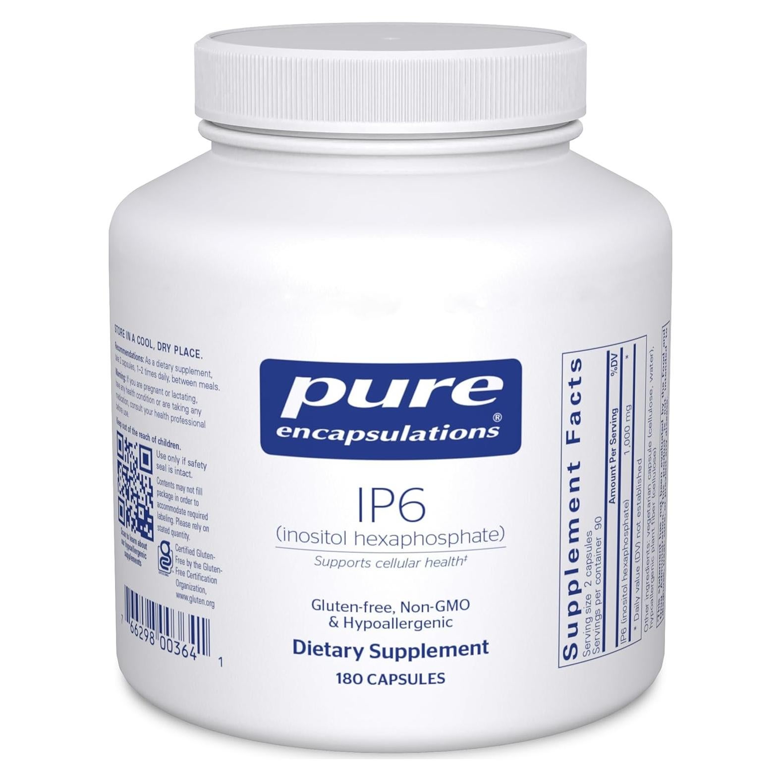 Cápsulas Antioxidantes IP6 Pure Encapsulations 180 Unidades
