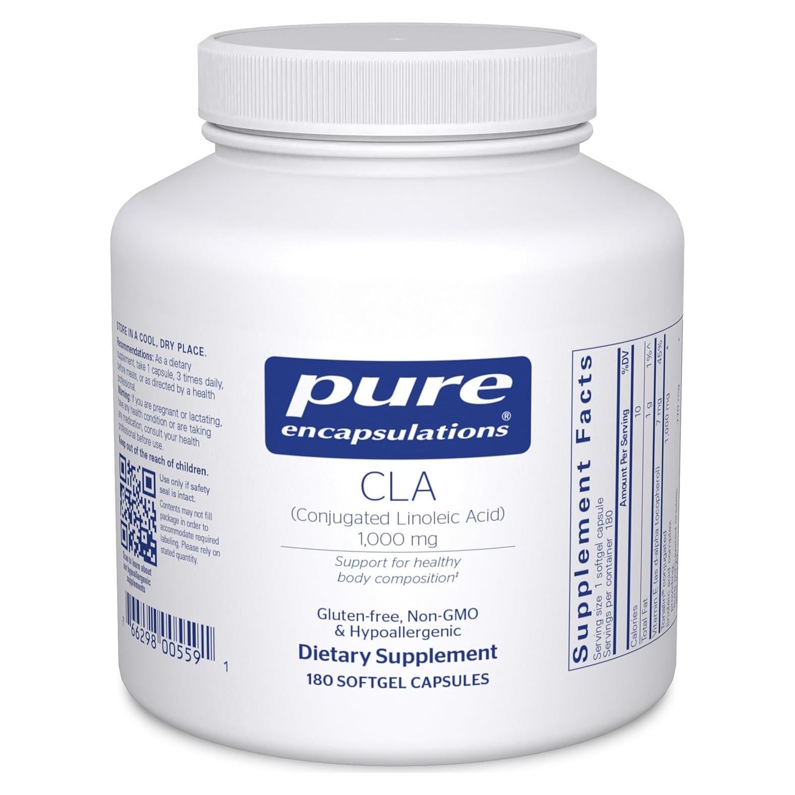 Suplemento CLA Pure Encapsulations 1,000 mg 180 Cápsulas