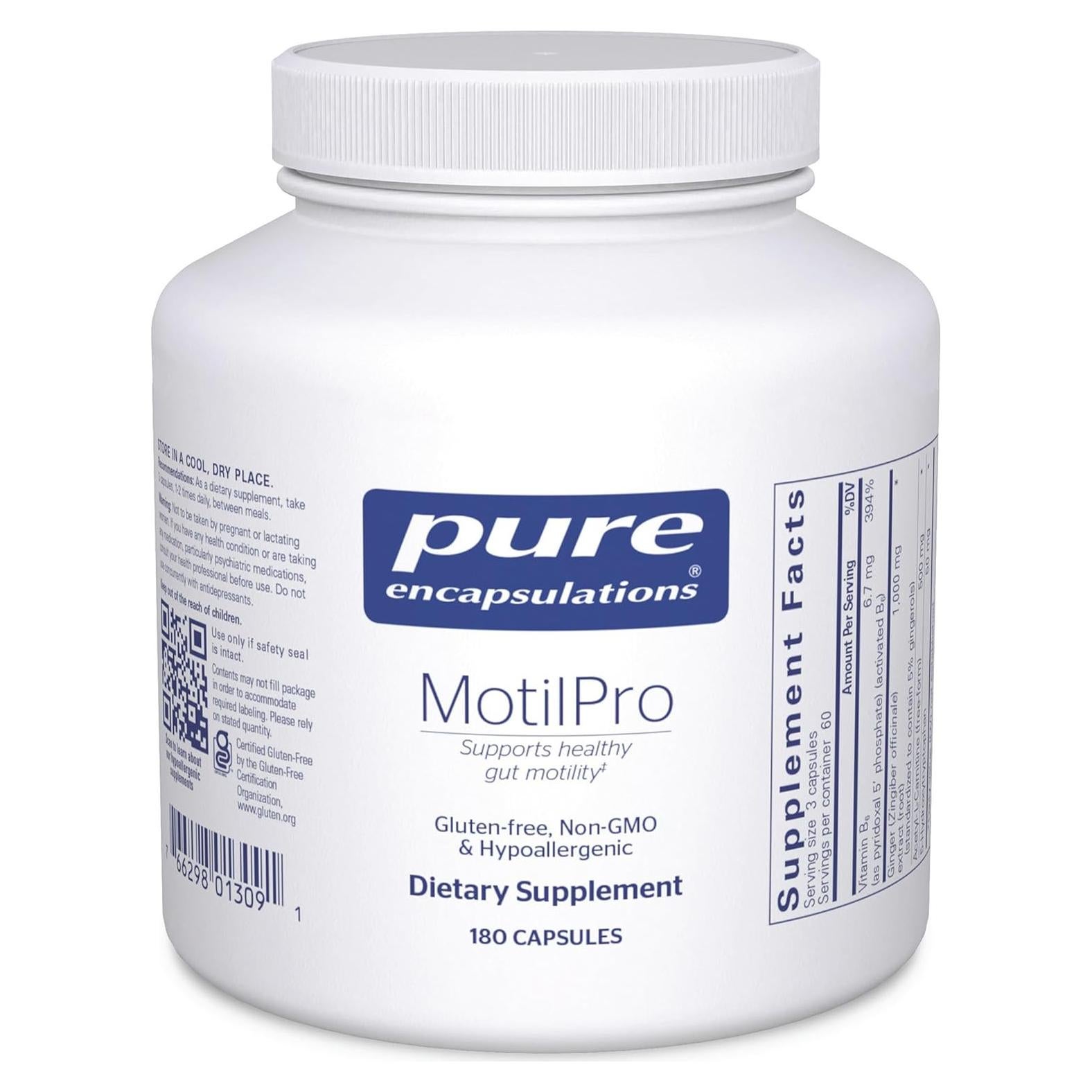 Suplemento Hipoalergénico MotilPro Pure Encapsulations 180 Cápsulas