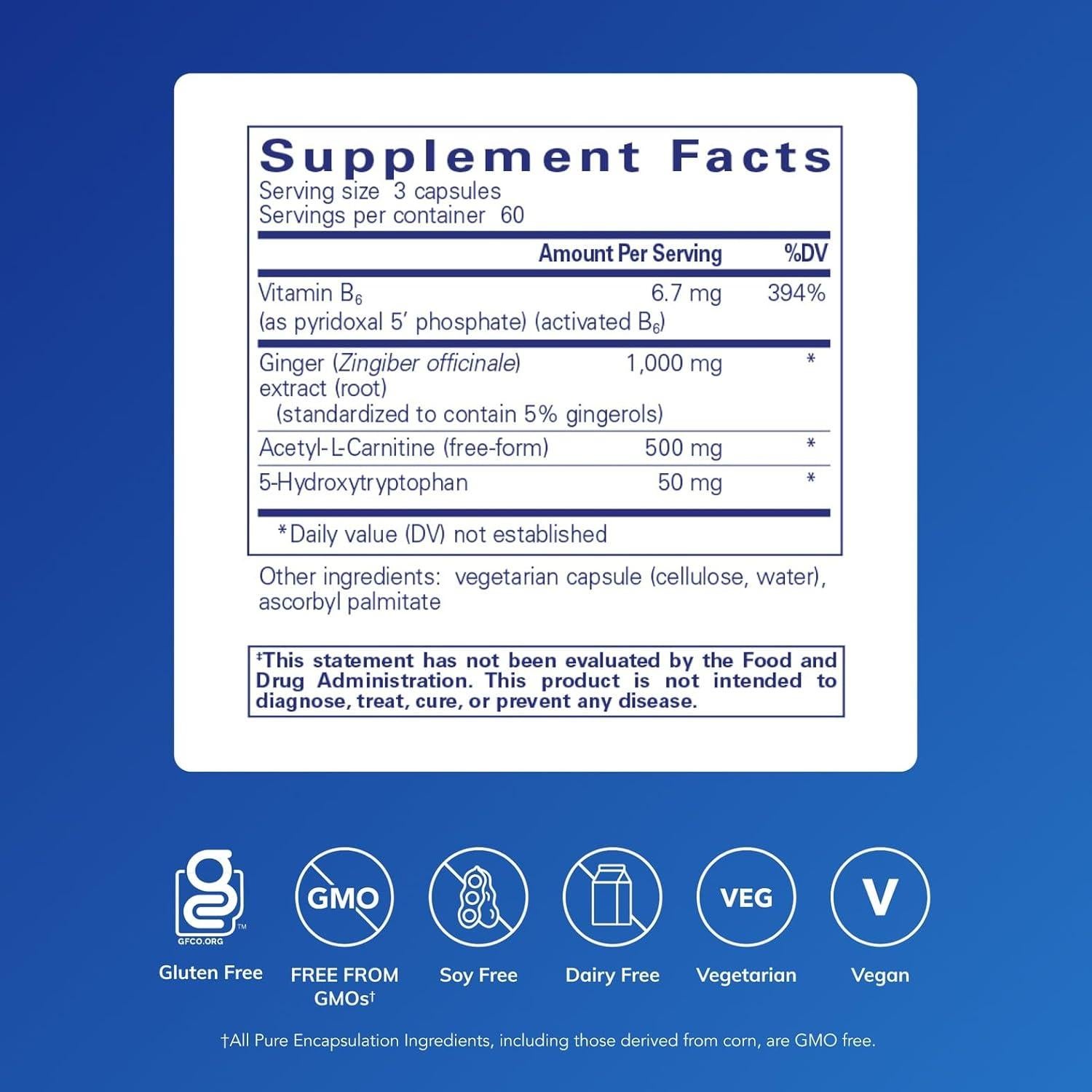Suplemento Hipoalergénico MotilPro Pure Encapsulations 180 Cápsulas