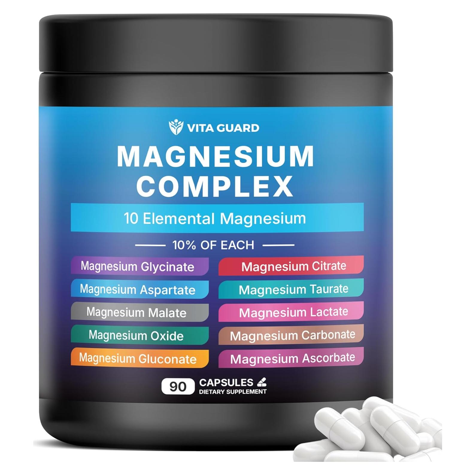 Complejo de Magnesio 1480mg Vita Guard - 90 Cápsulas Veganas