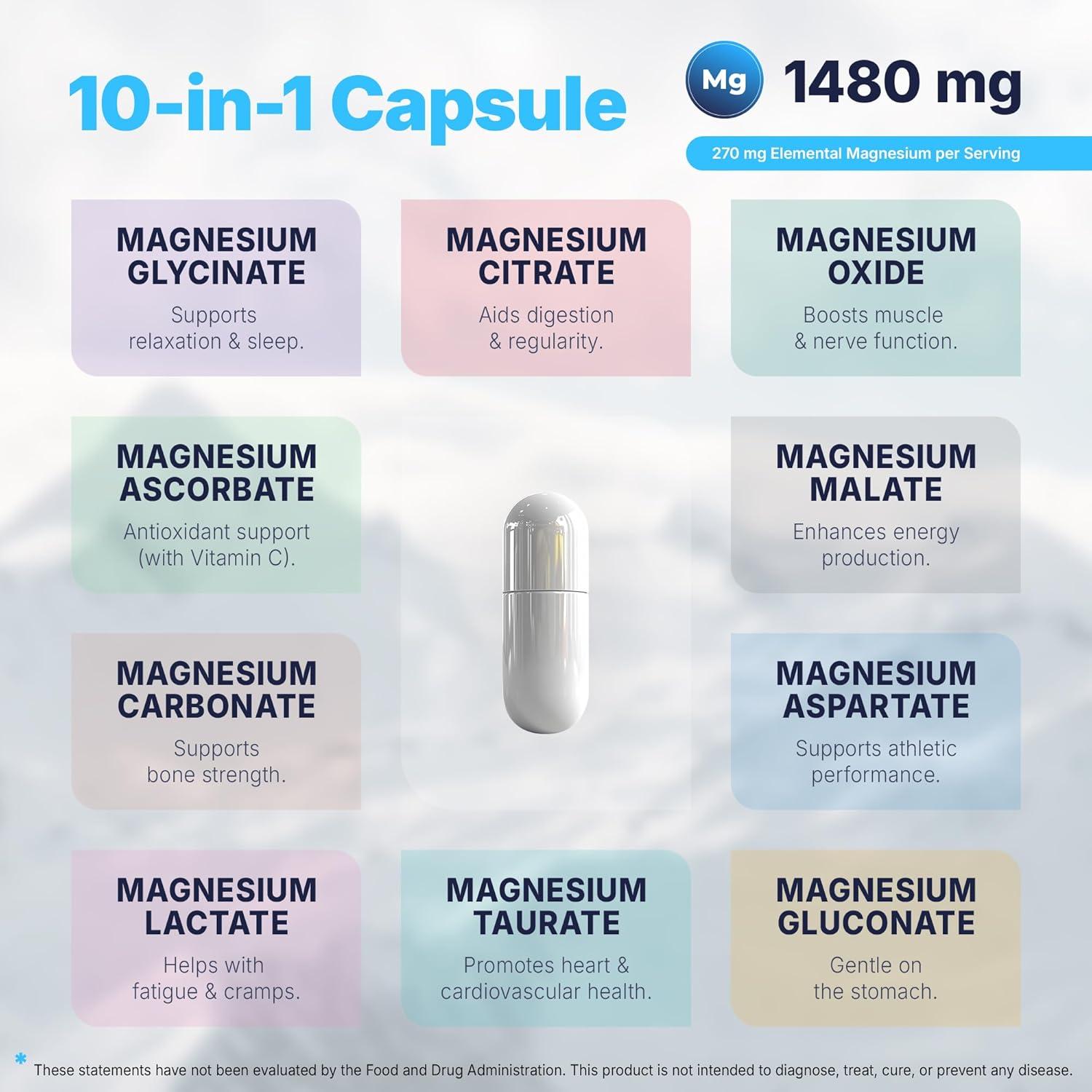 Complejo de Magnesio 1480mg Vita Guard - 90 Cápsulas Veganas