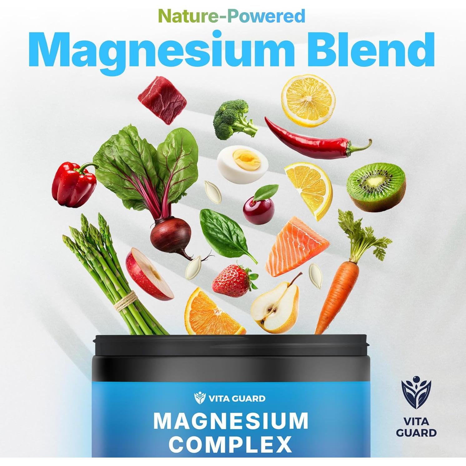 Complejo de Magnesio 1480mg Vita Guard - 90 Cápsulas Veganas