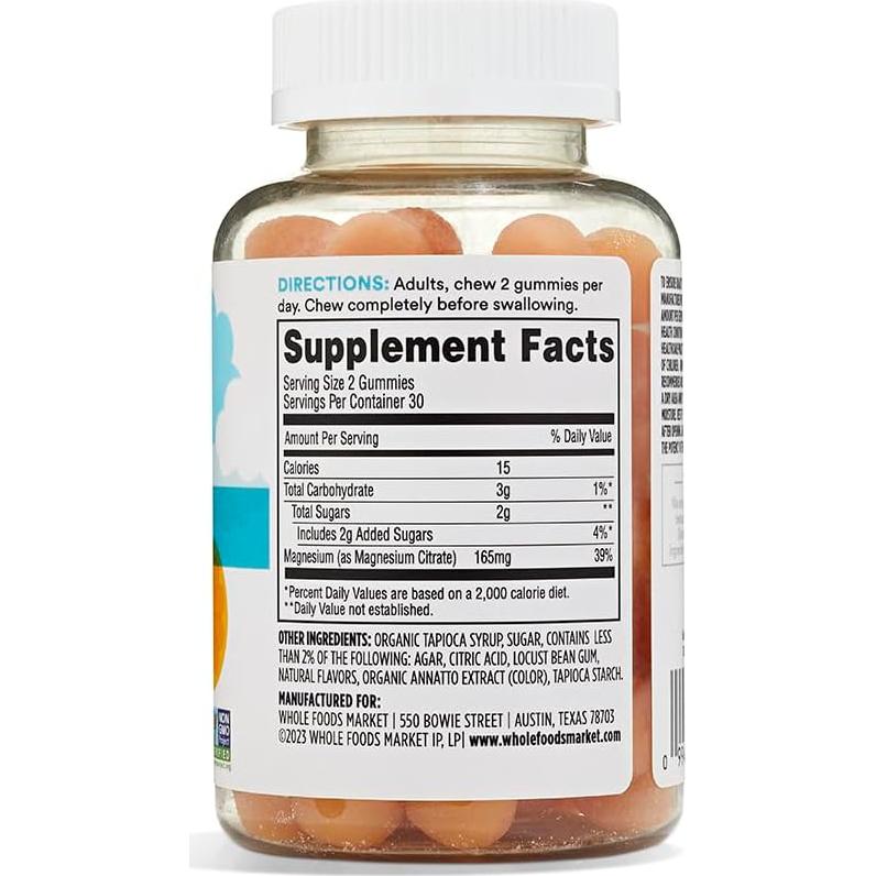 Gominolas de Magnesio 365 Whole Foods - 60 Unidades, Sabor Naranja