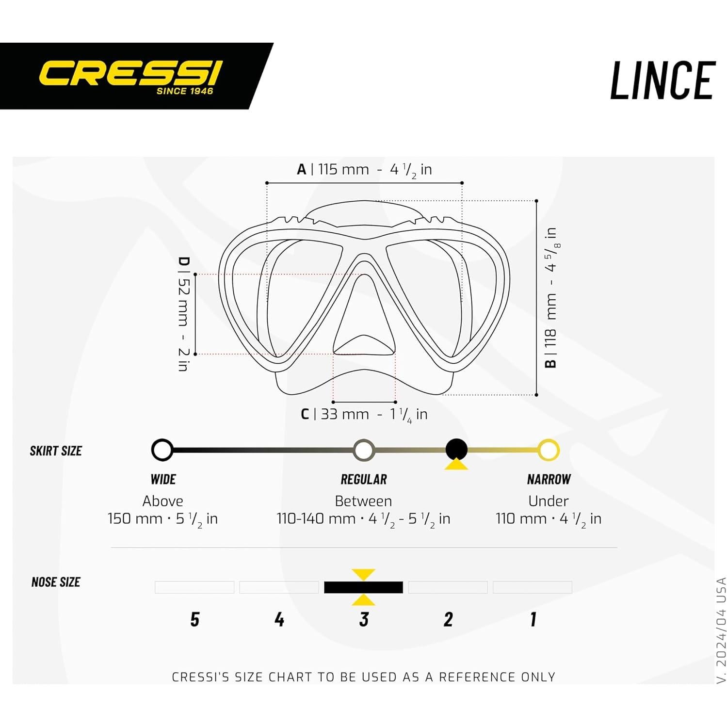 Máscara de Buceo Cressi Lince Claro/Rosa para Adultos
