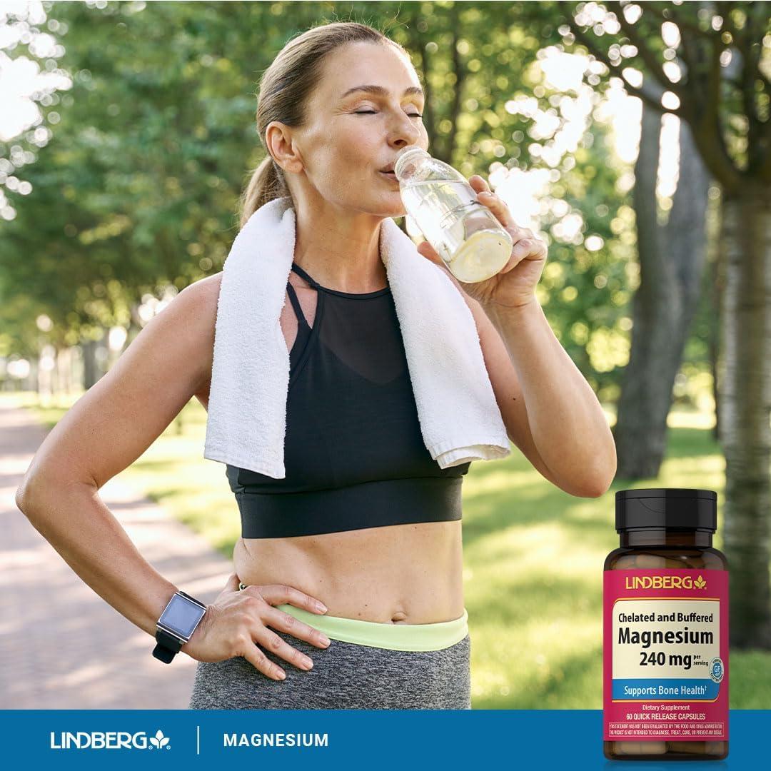 Suplemento de Magnesio Piping Rock 240 mg 60 Cápsulas Sin Gluten