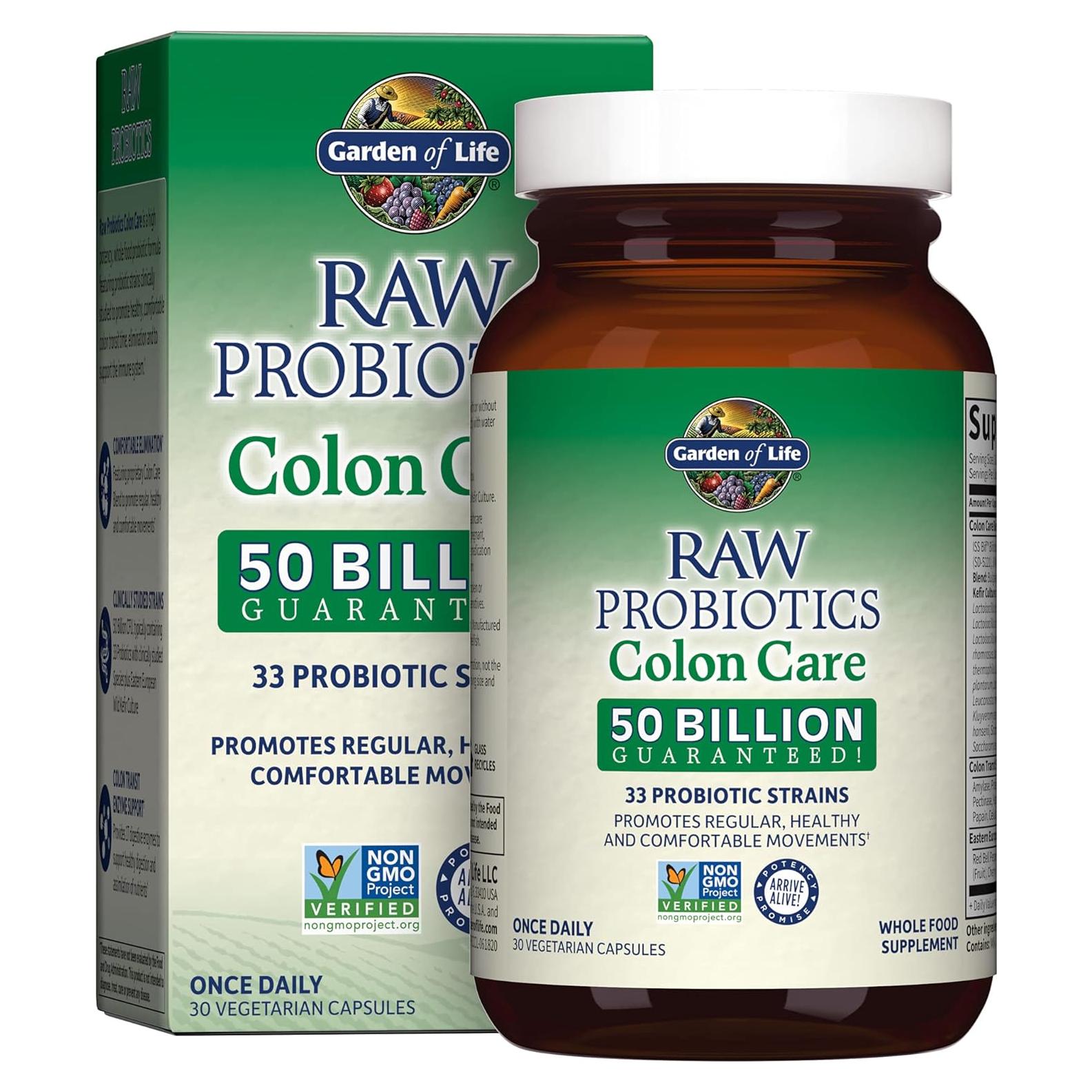 Probioticos Crudos Jardín de la Vida 30 Cápsulas 50 Mil Millones CFU