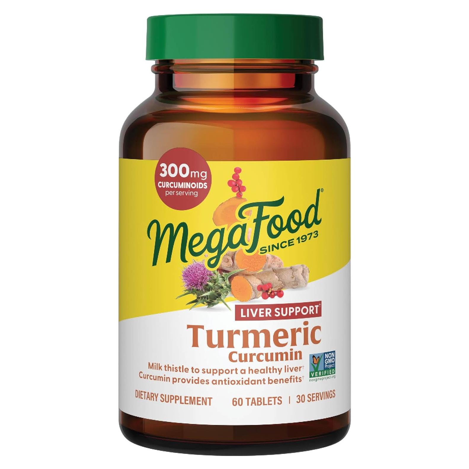 Suplemento de Cúrcuma MegaFood 300mg - 60 Tabletas Veganas