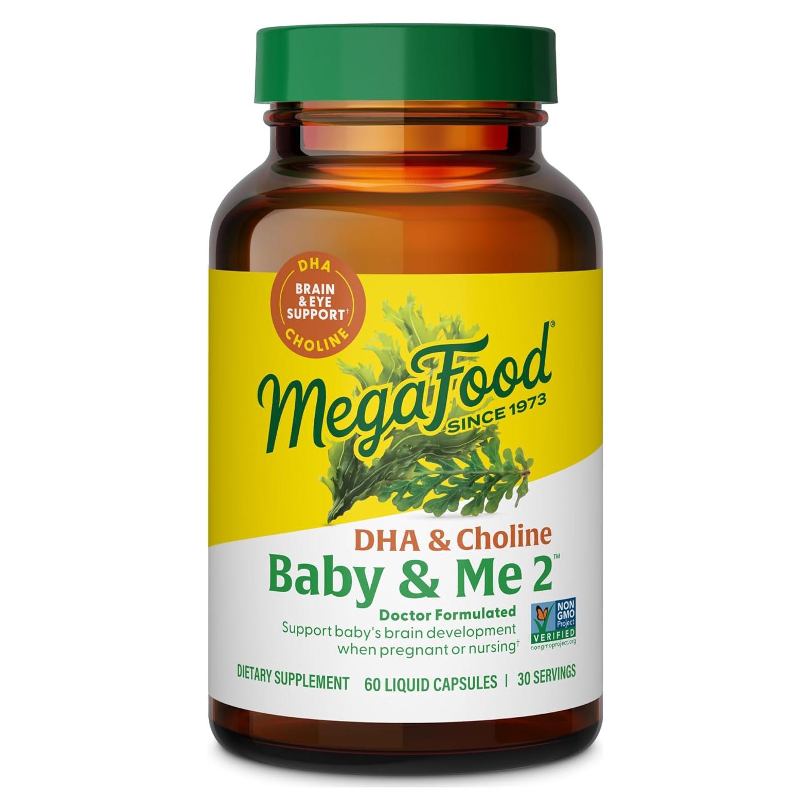 Megafood Bebé y Yo 2 Vitaminas Prenatales Veganas 60 Cápsulas