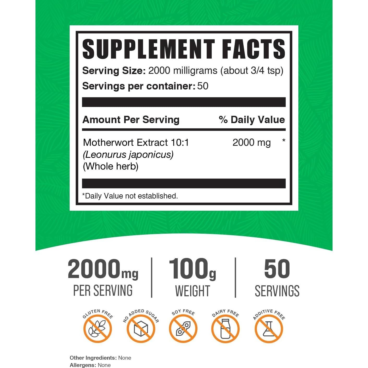 Extracto de Madre Selva en Polvo BulkSupplements 100g Sin Gluten