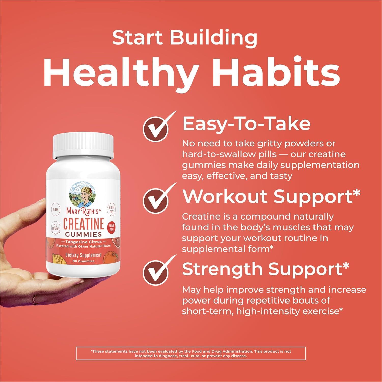 Gomitas de Creatina MaryRuth 90 Unidades Sabor Mandarina