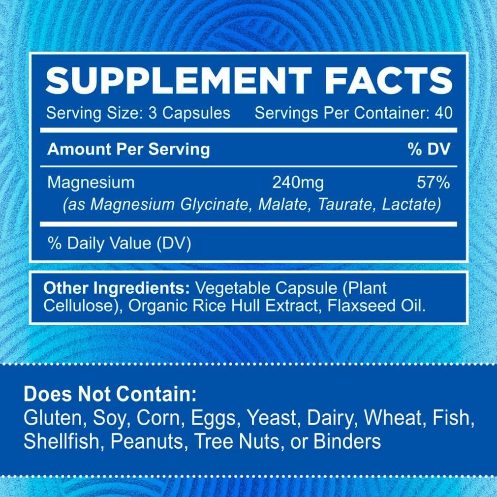 Complejo de Magnesio Zentastic 360 Cápsulas - Glicinato, Malato, Taurato