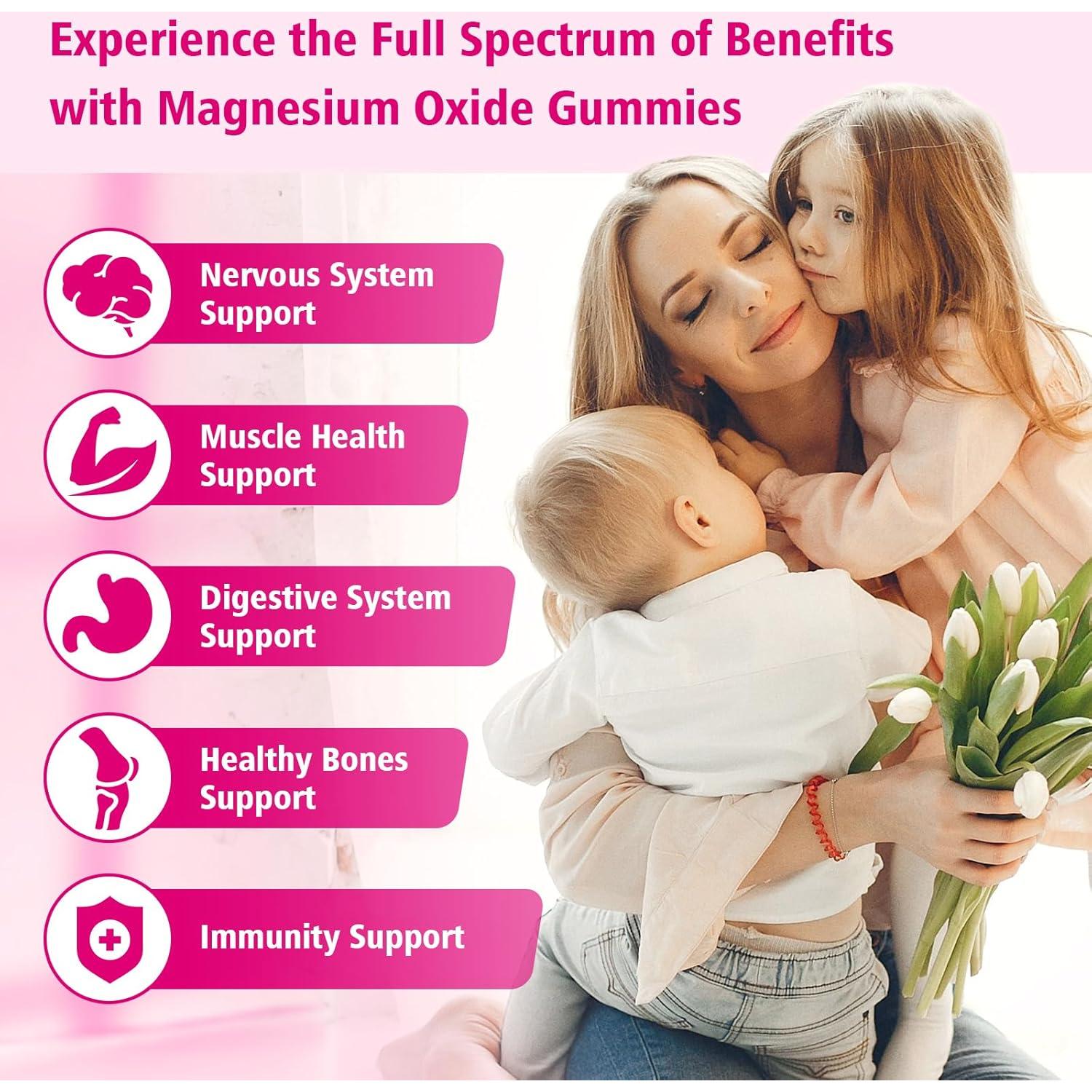 Gomitas de Óxido de Magnesio 500mg BVIVLOO Sabor Frambuesa 60 Unidades