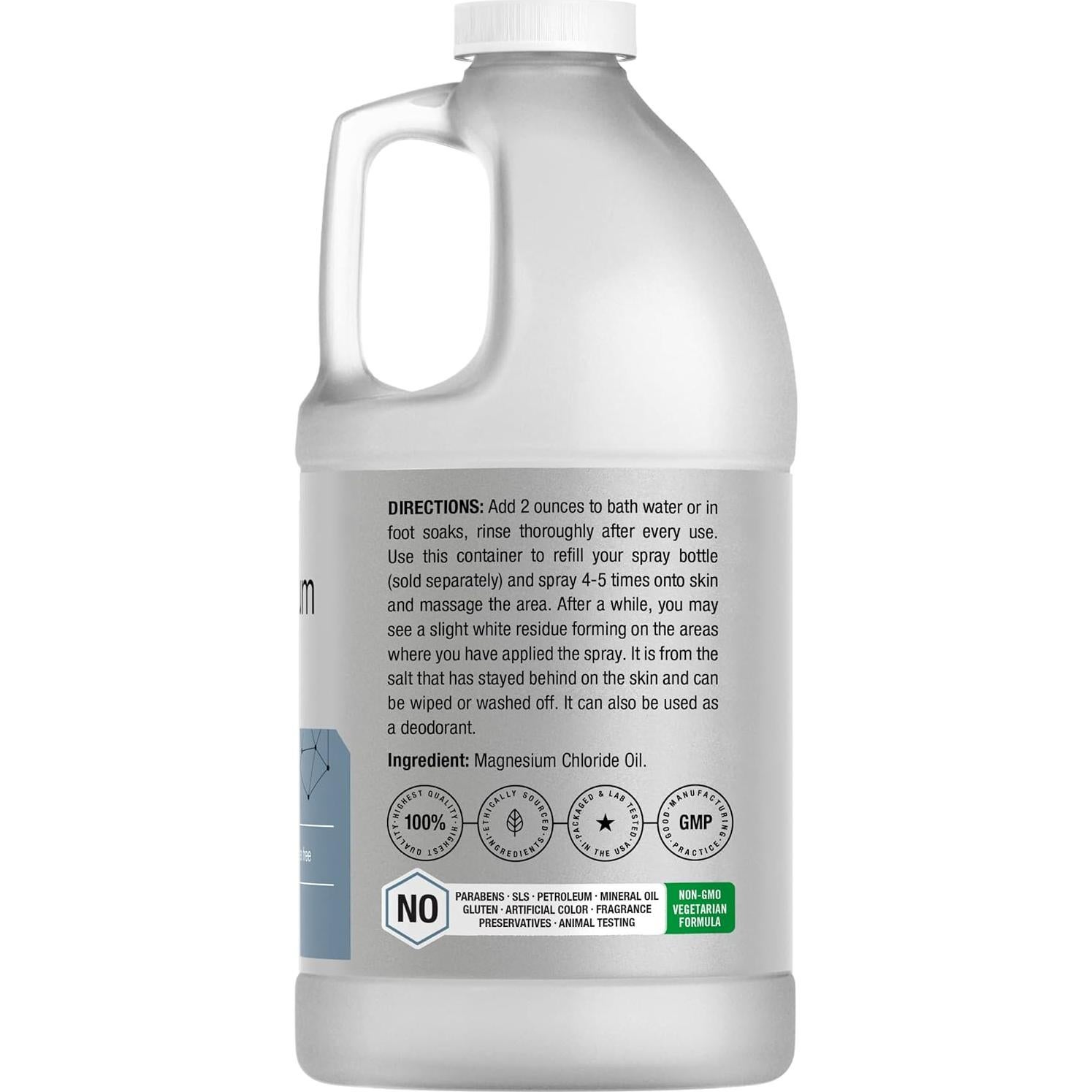 Aceite de Magnesio Horbaach 1.89 L Grado Terapéutico Vegetariano