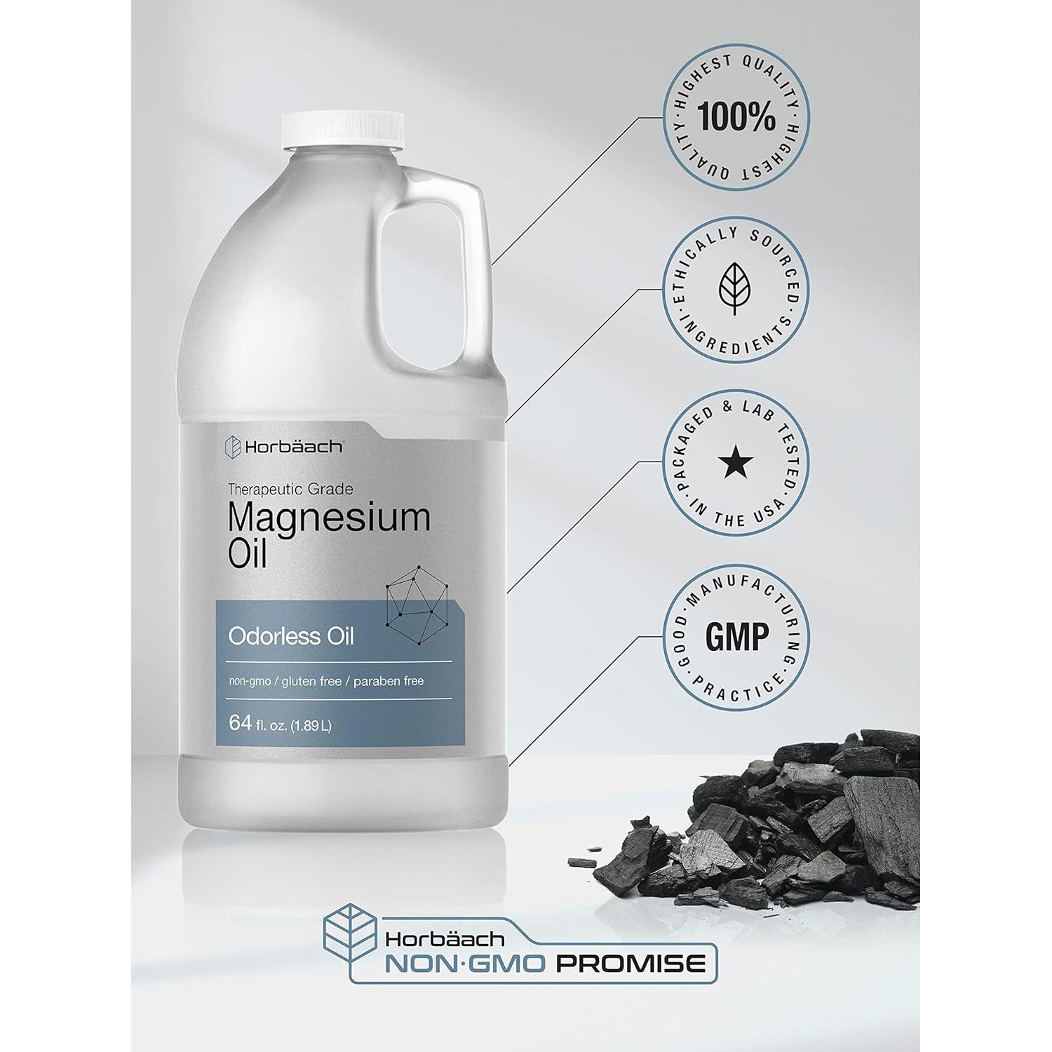 Aceite de Magnesio Horbaach 1.89 L Grado Terapéutico Vegetariano