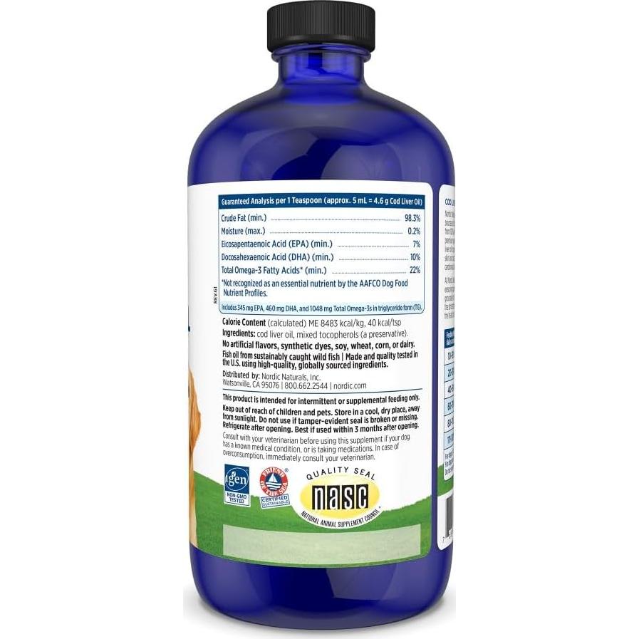 Aceite de Hígado de Bacalao para Perros Nordic Naturals 453 g