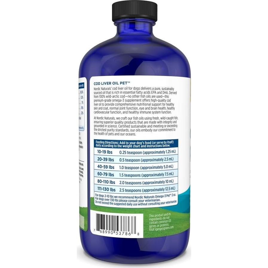Aceite de Hígado de Bacalao para Perros Nordic Naturals 453 g