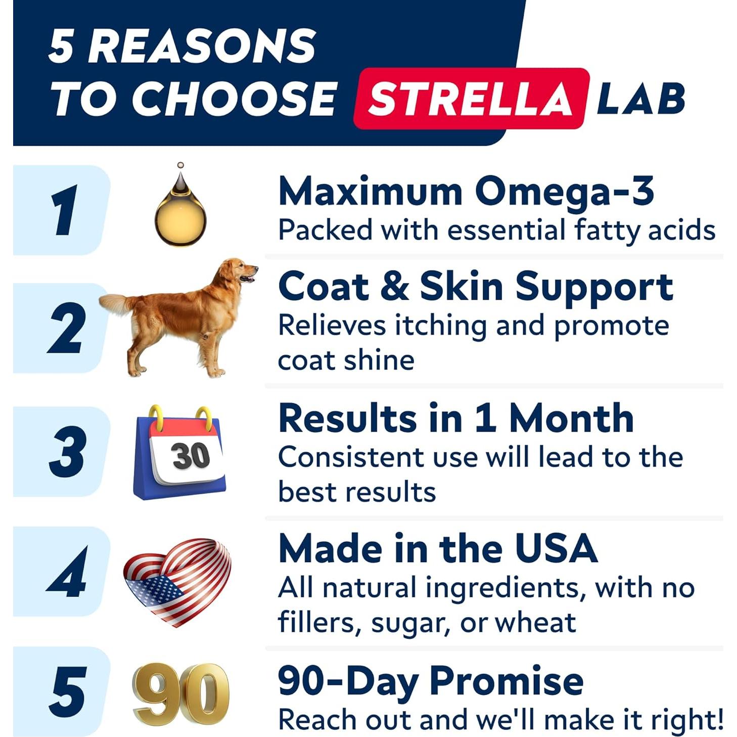 Aceite de Salmón Salvaje StrellaLab 236.6 ml - Omega 3 para Perros