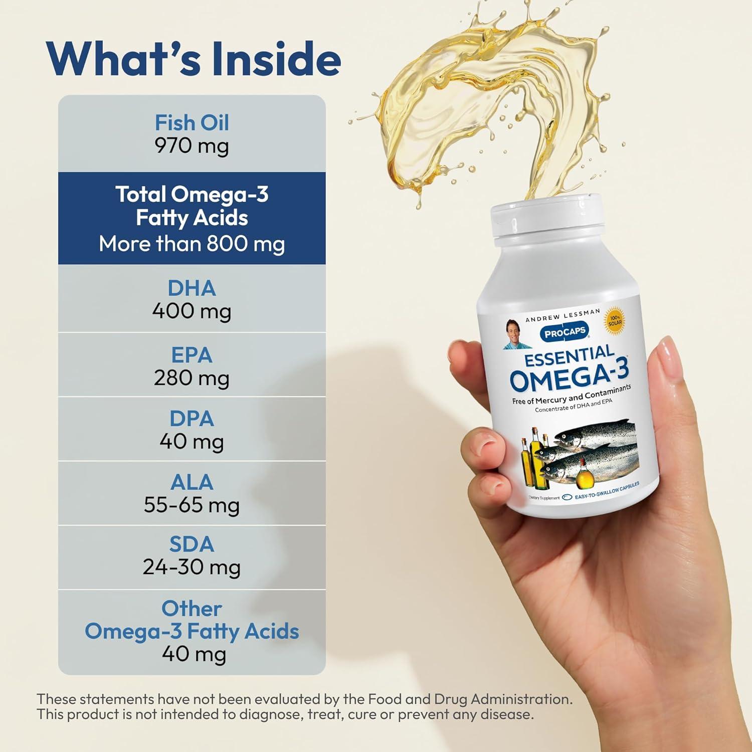 Omega-3 Esencial Andrew Lessman 180 Cápsulas Blandas 100% Puras