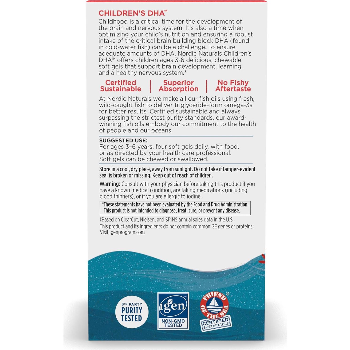 DHA Infantil Nordic Naturals 360 Geles Blandos Fresa 250 mg